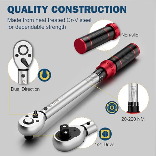 Vanpo Chiave Dinamometrica 1/2'' 20-220 NM - immagine 4