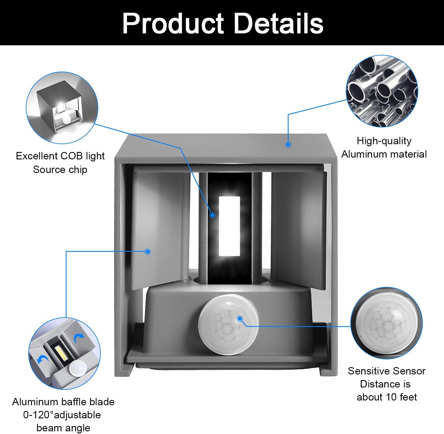 Ledmo Applique da Esterno con Sensore di Movimento 12W - immagine 5