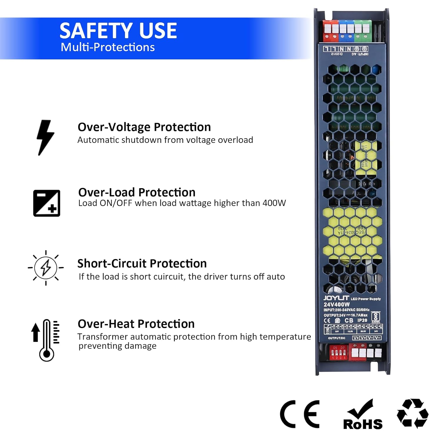 Joylit Alimentatore 24V 400W Professionale - immagine 2