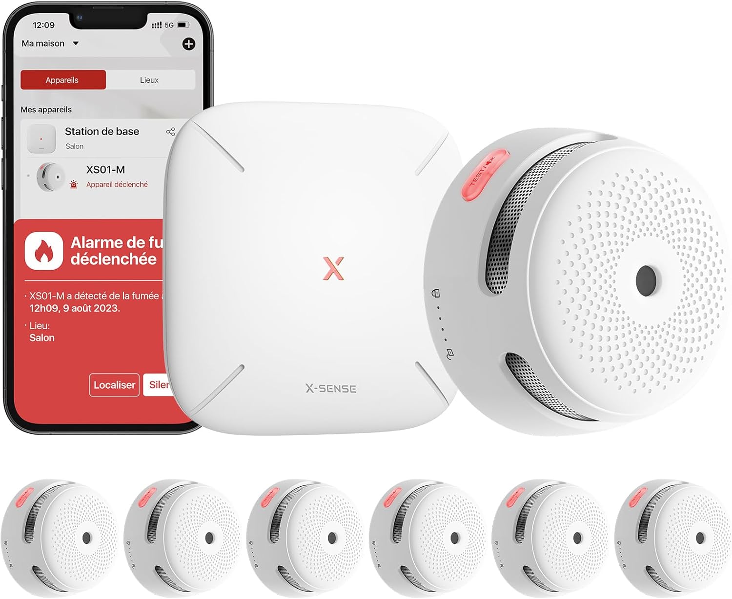 Rivelatore di Fumo Wi-Fi X-sense con Stazione Base SBS50