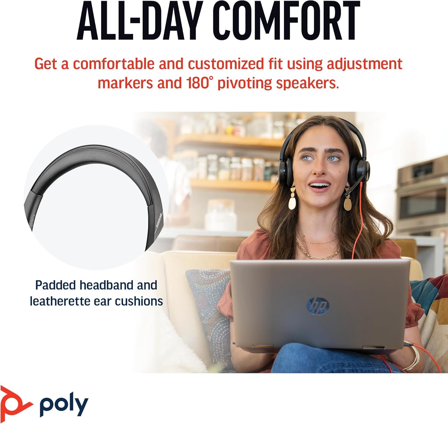 Poly Blackwire 8225 - Cuffia Cablata USB-A/USB-C, Nero - immagine 5