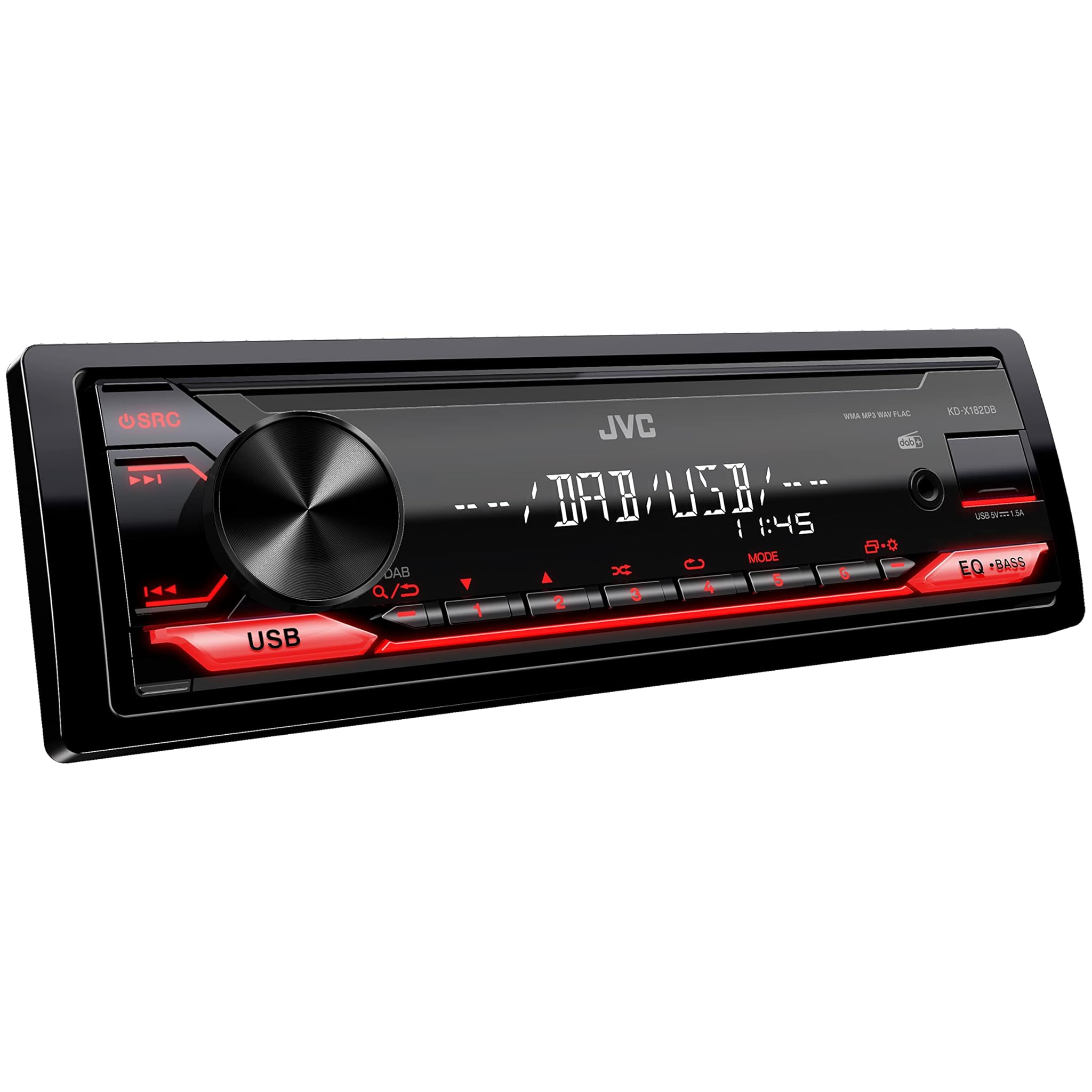 Jvc Autoradio KD-X182DB con DAB+ e USB/AUX, Rosso
