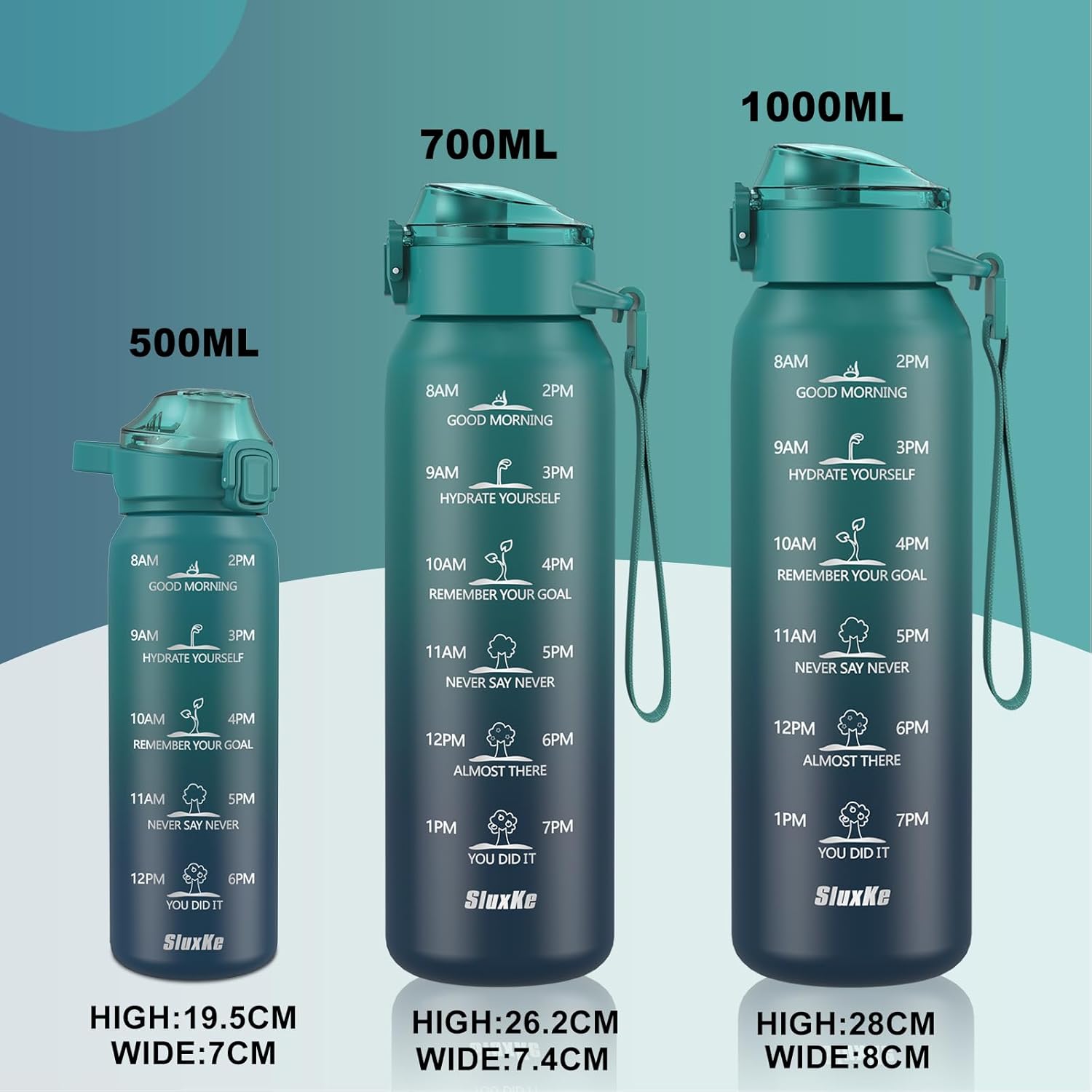 Sluxke Borraccia Termica 1 Litro Acciaio Inox, Blue - immagine 5