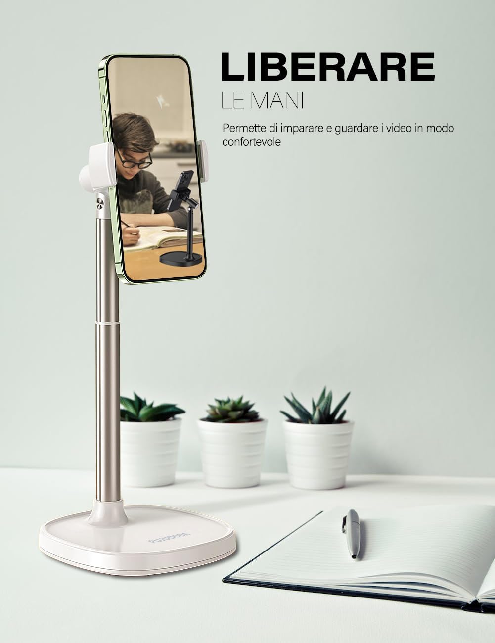 Pujudoda Supporto Telefono Regolabile 360° - immagine 4