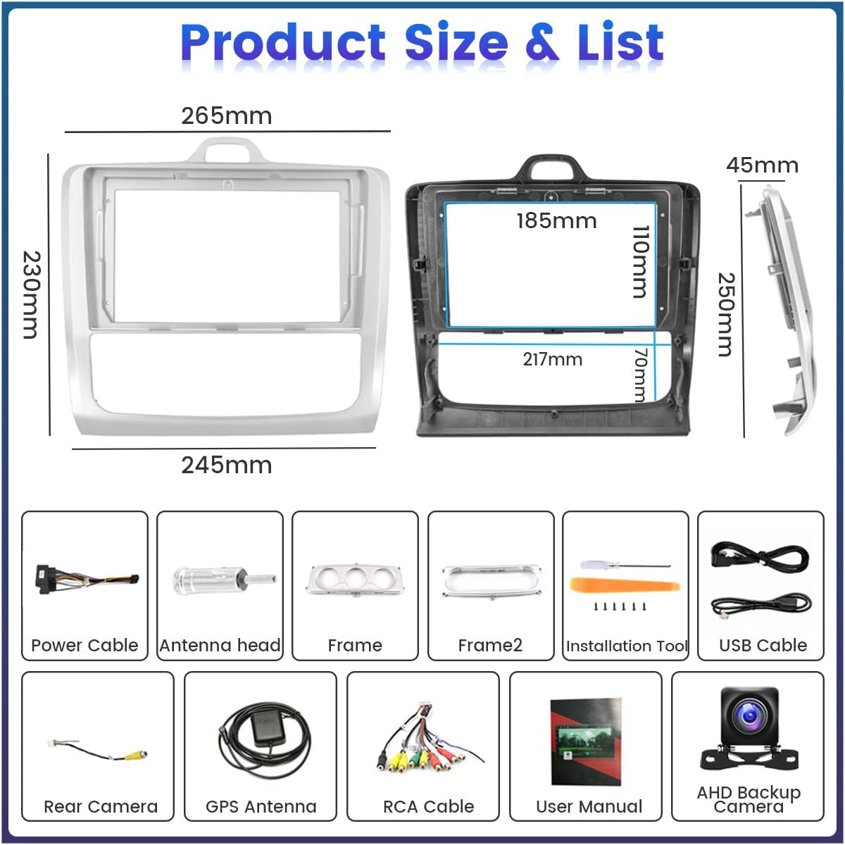 Hikity Stereo Auto Android 15 per Ford Focus 2004-2011, Argento - immagine 7