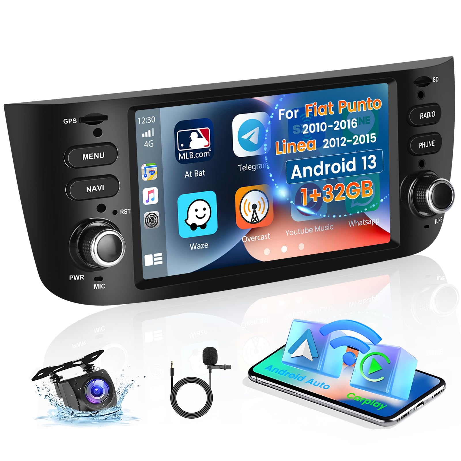 Inefala Autoradio Android 13 per Fiat Punto/Linea