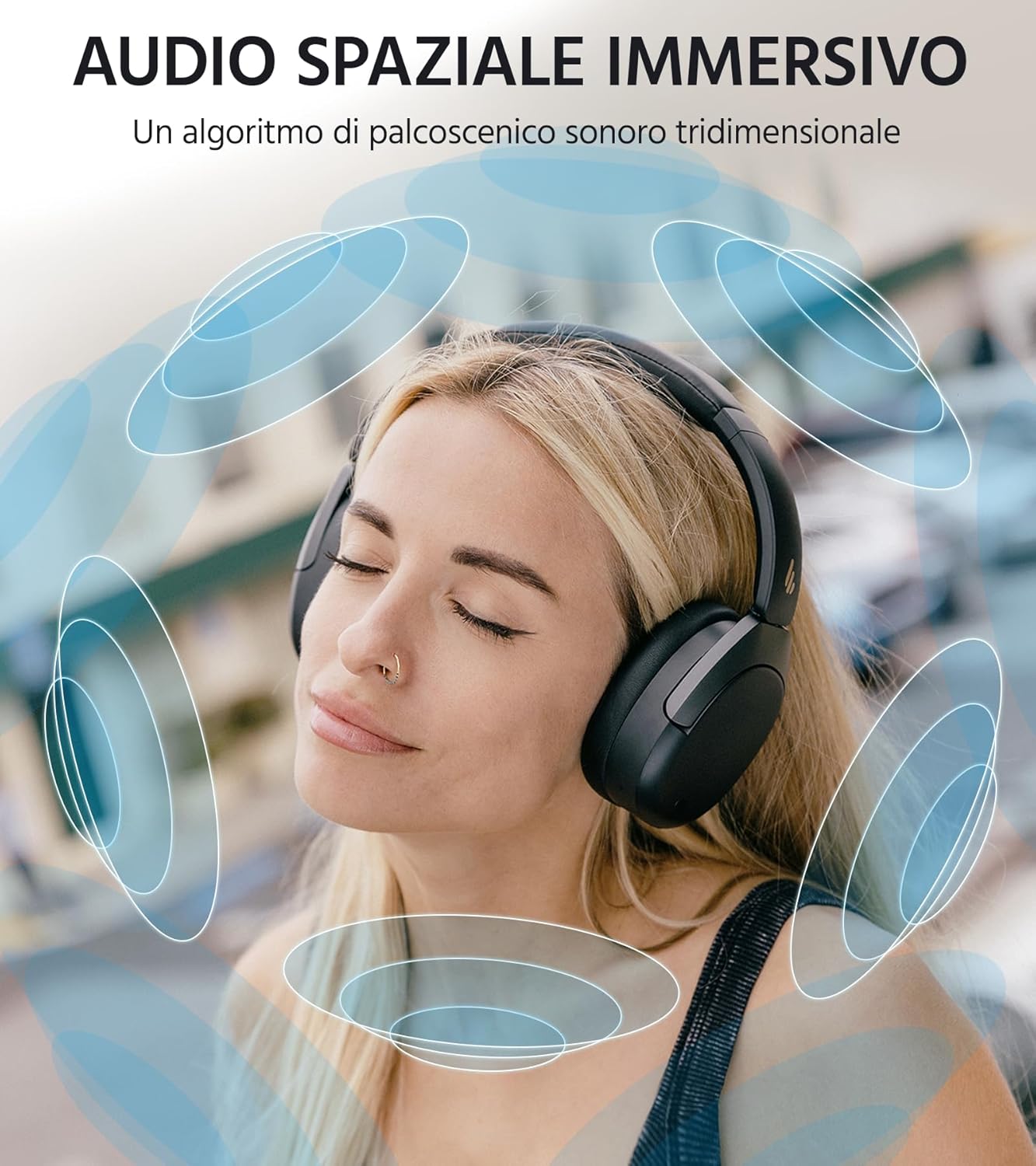 Edifier W830NB - Cuffie Wireless Over Ear ANC, Nero - immagine 4