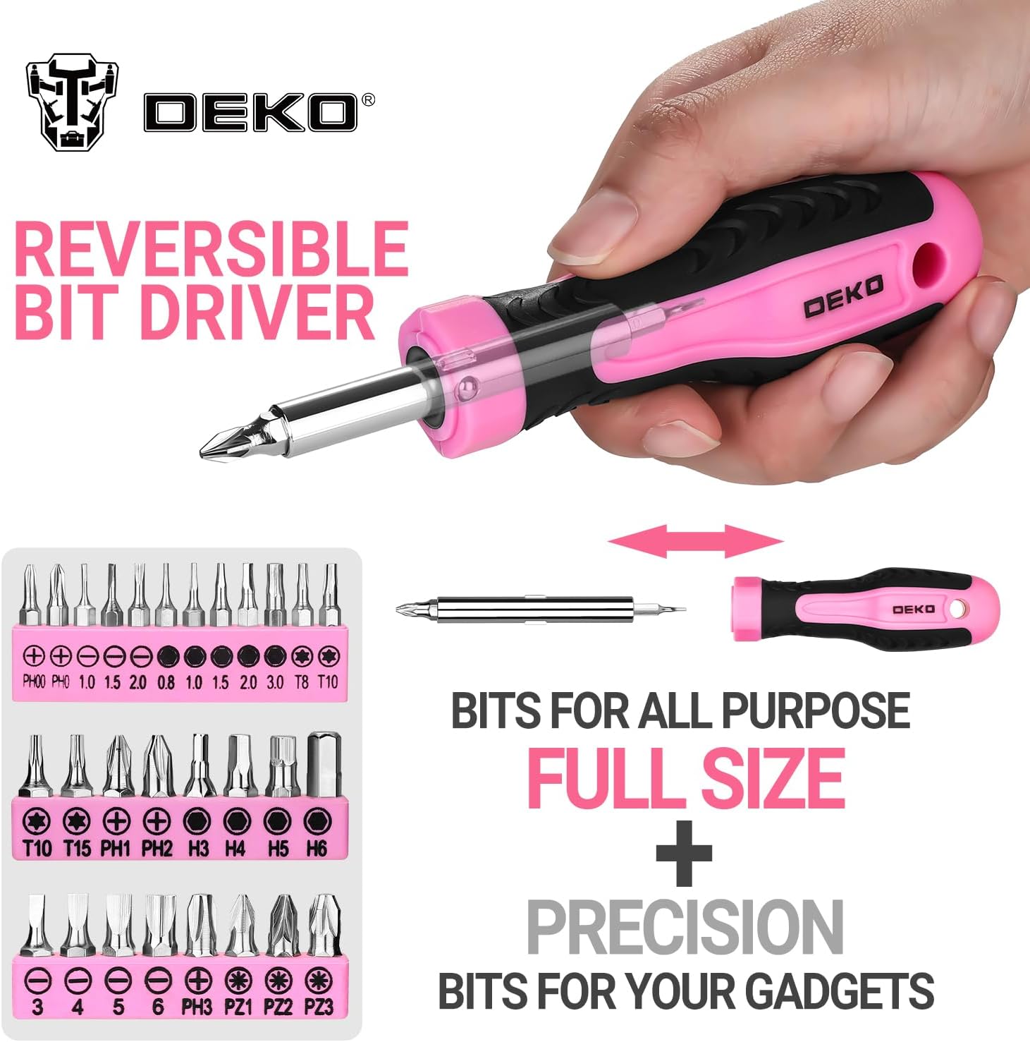 DEKO Kit Attrezzi Rosa per Fai-da-Te con Custodia - immagine 3