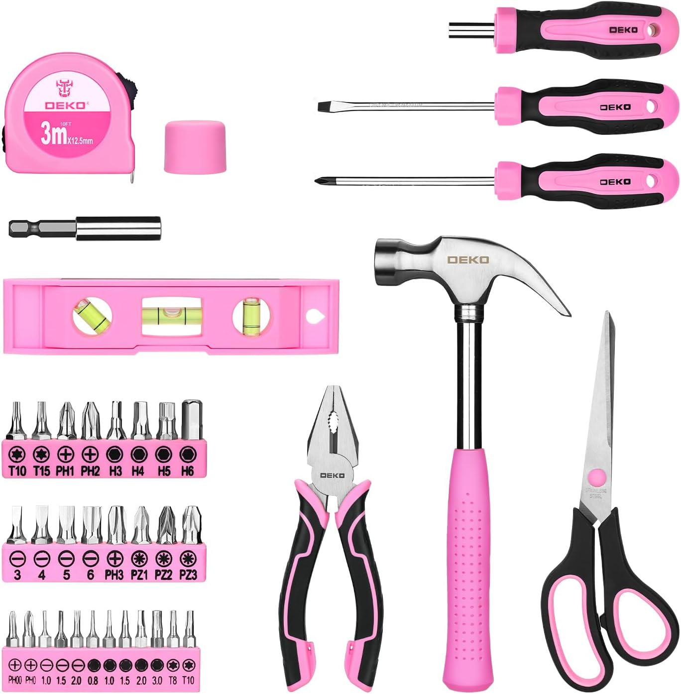 DEKO Kit Attrezzi Rosa per Fai-da-Te con Custodia - immagine 4