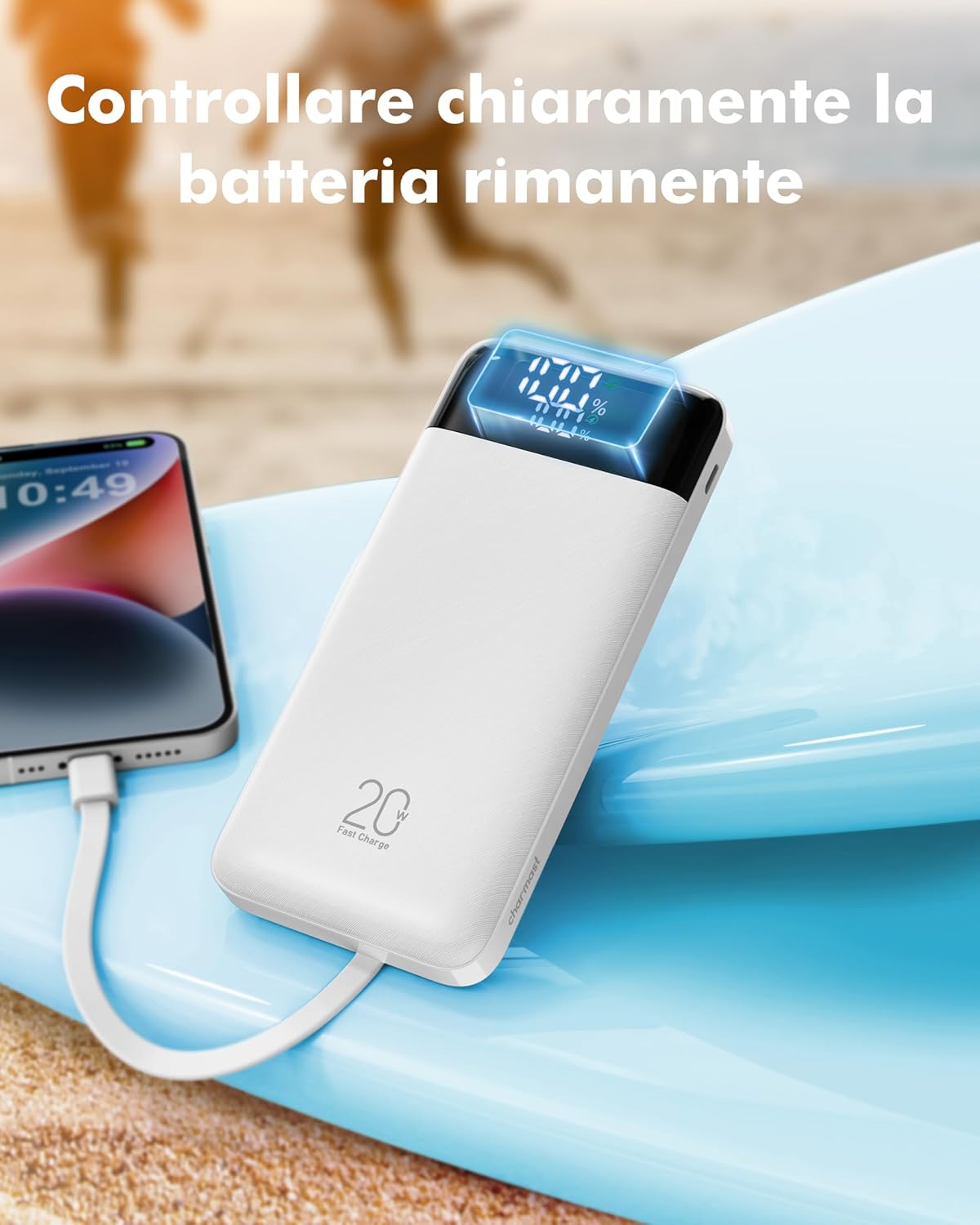 Charmast Power Bank 20000mAh con Cavi Integrati - immagine 8