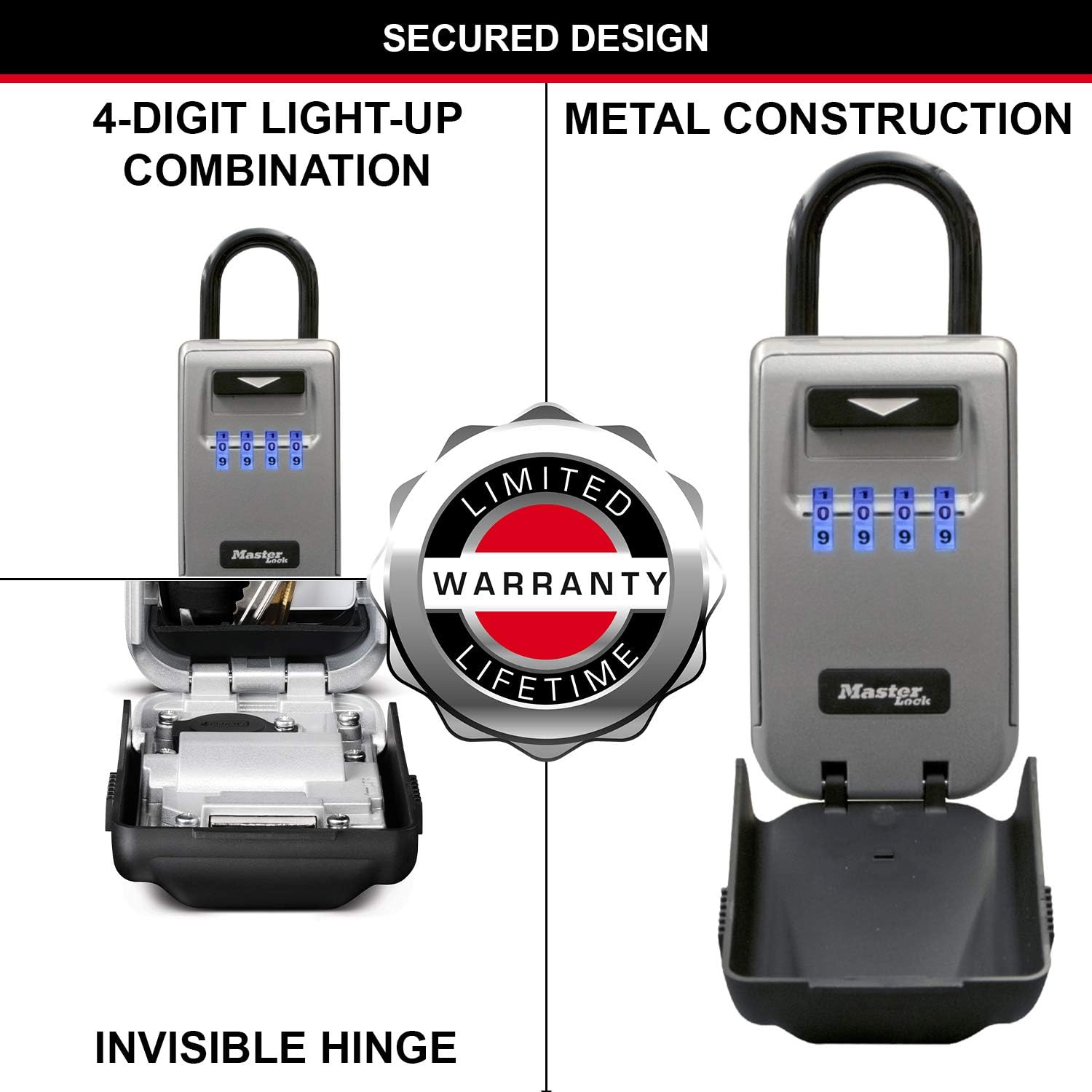 Master Lock 5424EURD Cassaforte per Chiavi con Arco - immagine 5