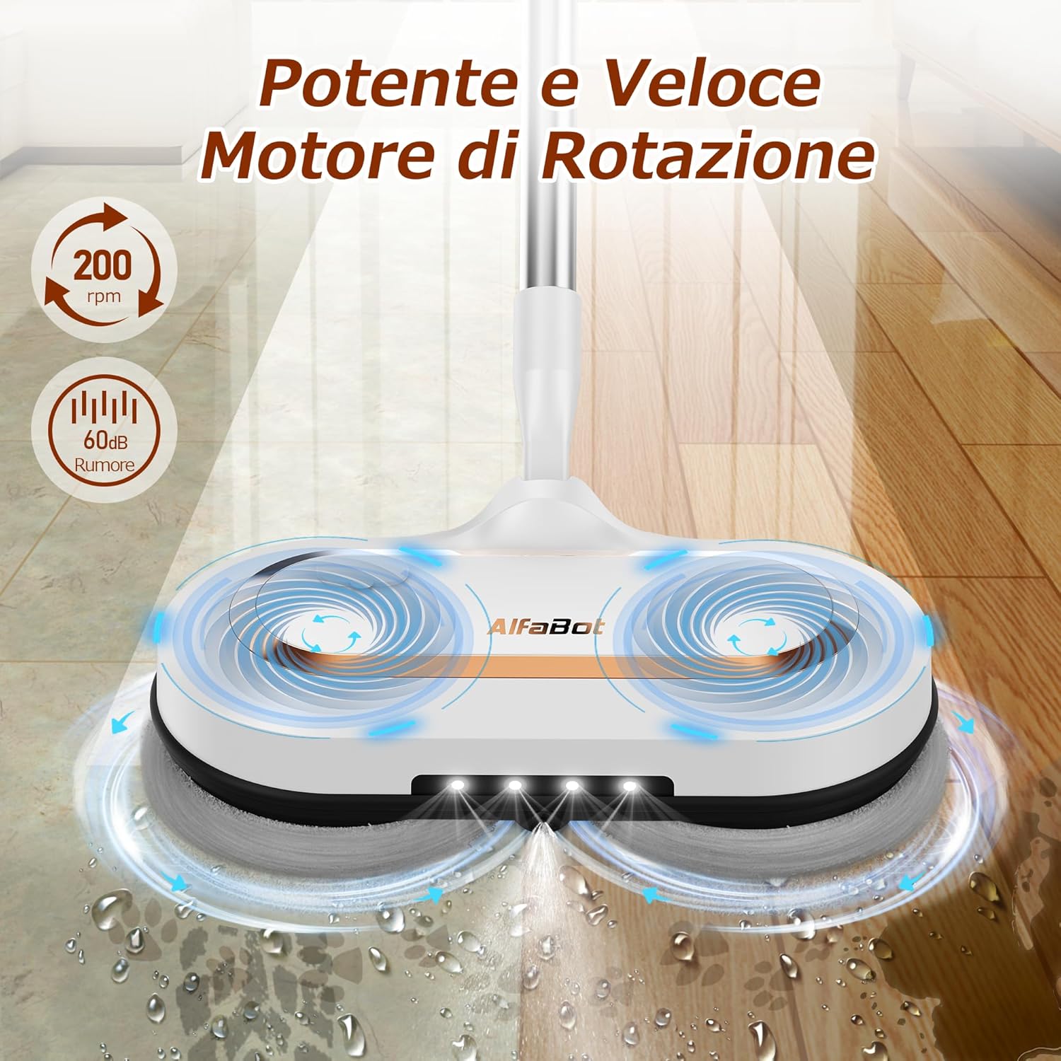 Alfabot S2 Mocio Elettrico Cordless 60min - immagine 3