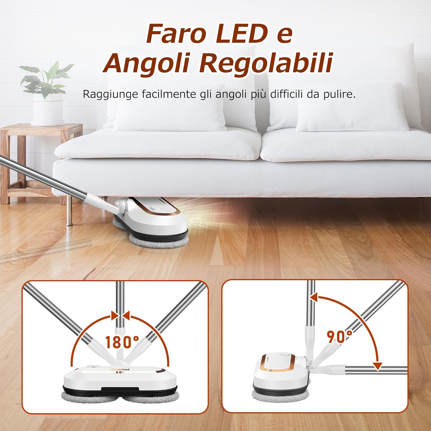 Alfabot S2 Mocio Elettrico Cordless 60min - immagine 4