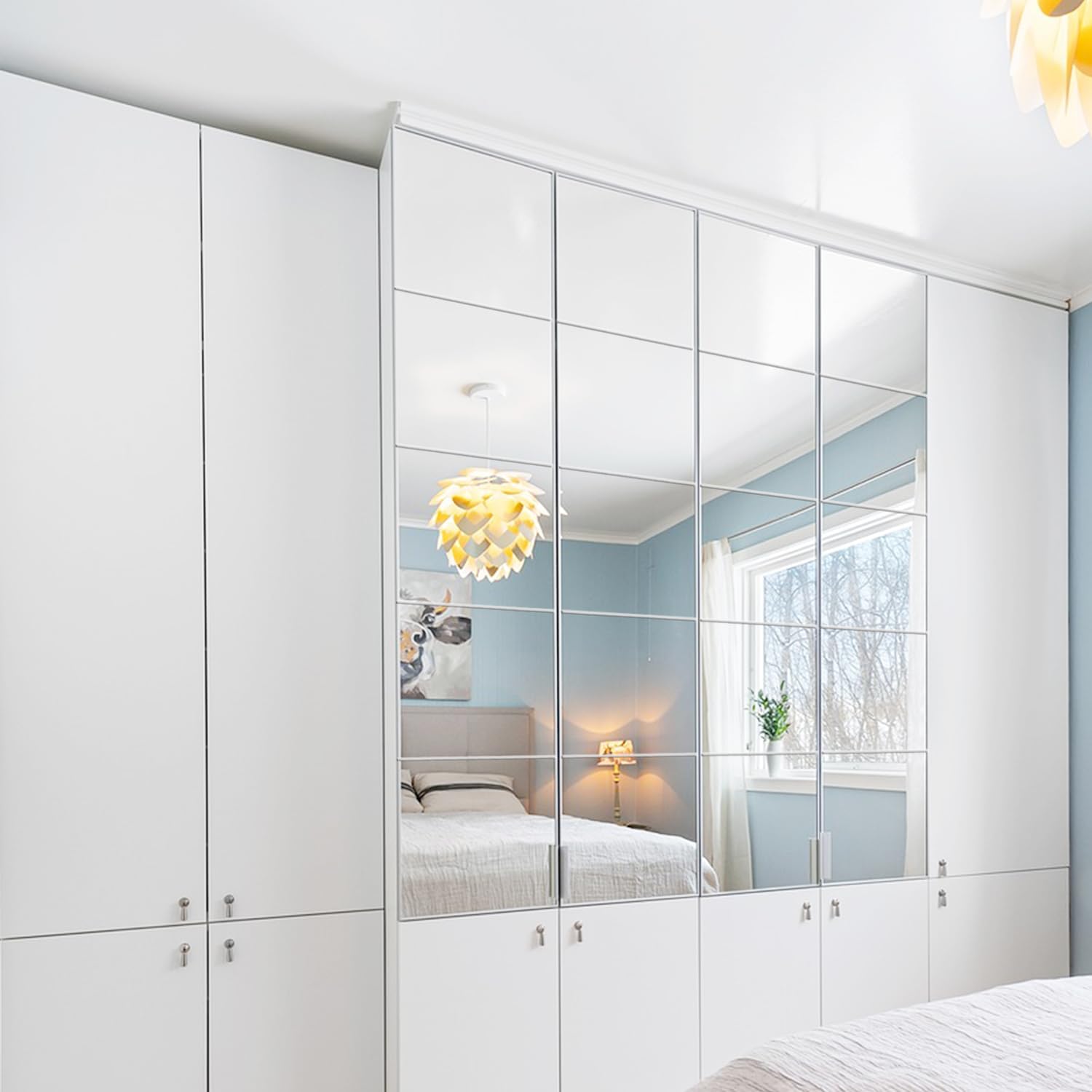 Specchi Adesivi da Parete 35x35cm, 4 Pezzi - immagine 3