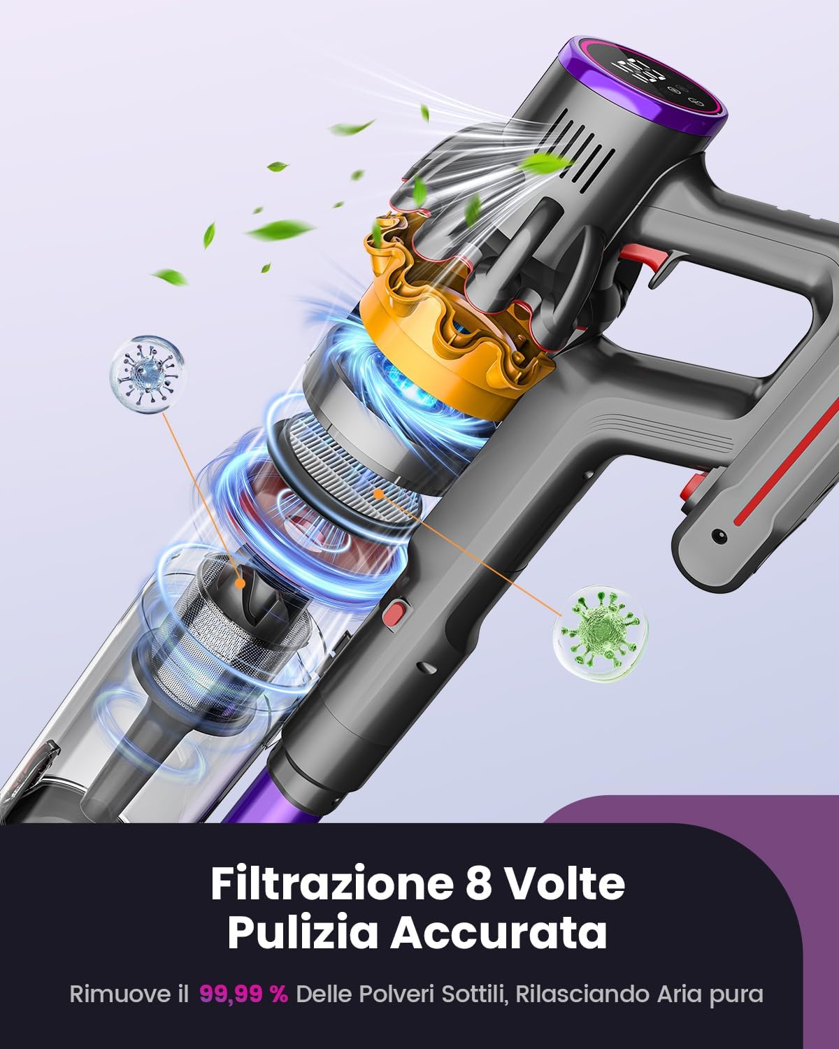 Aspirapolvere Senza Fili 580W 45KPA 70min - immagine 6