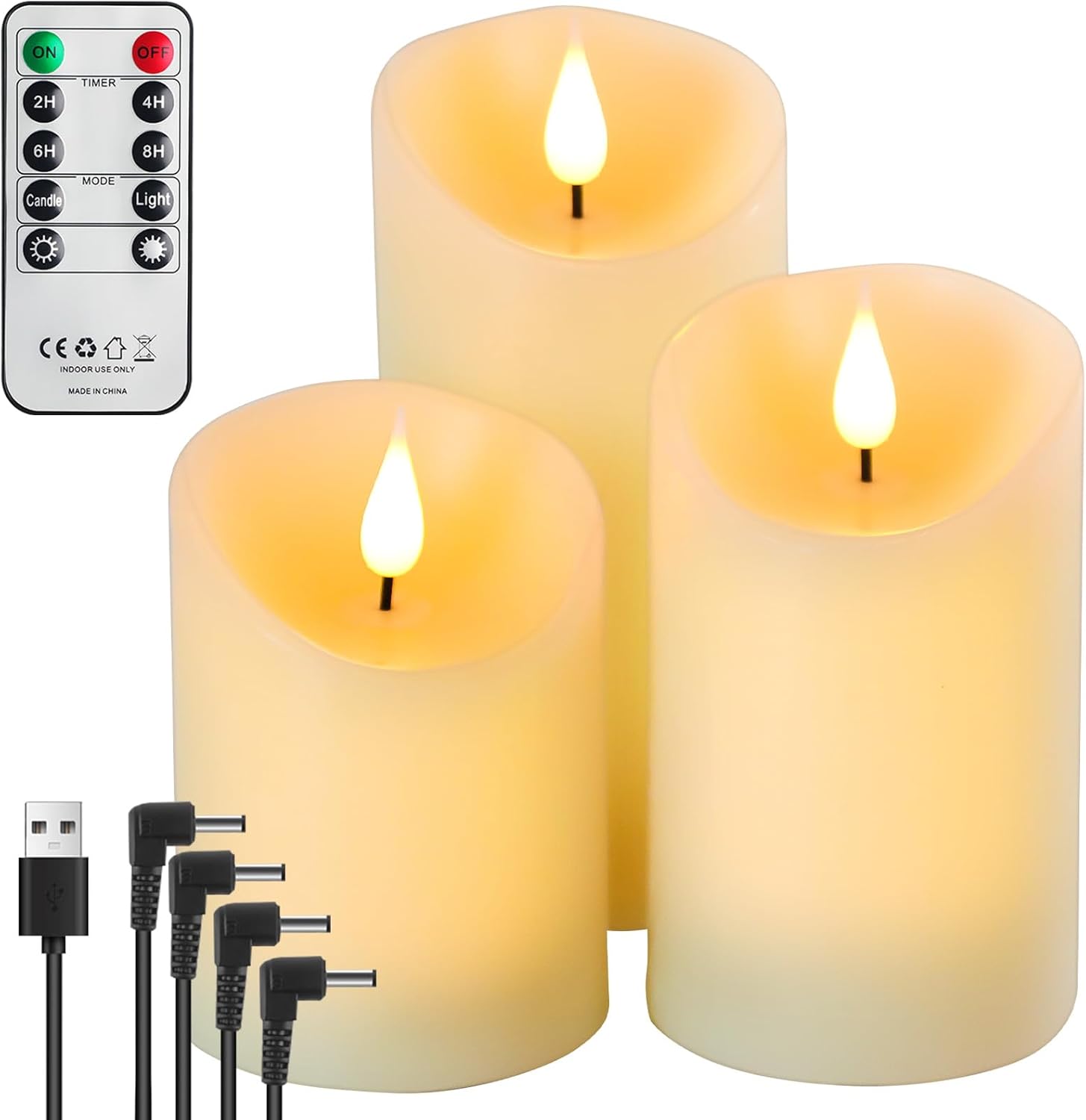 Forever Speed 3 Candele LED Ricaricabili con Timer - immagine 1