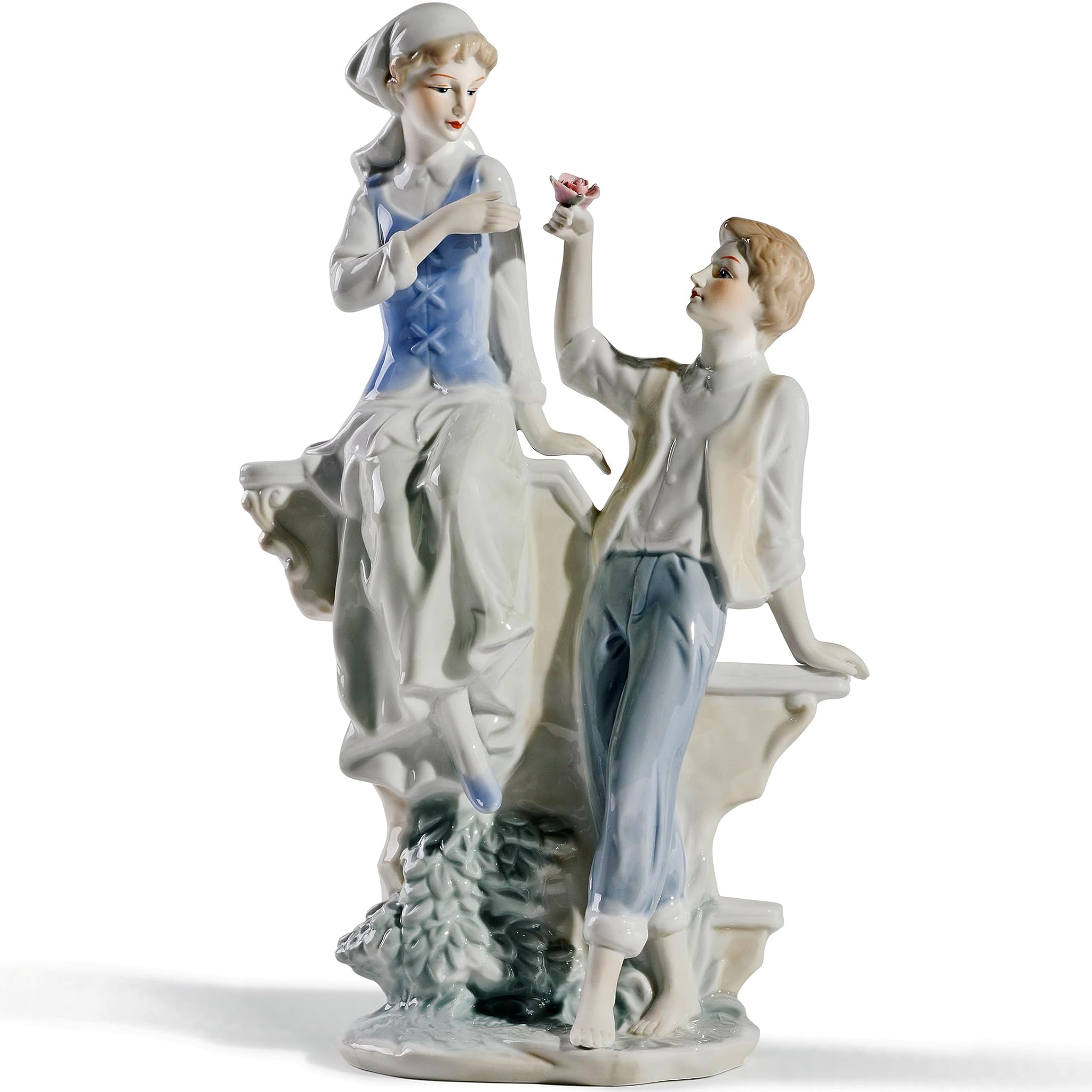 MTME Statuetta Porcellana Signora con Fiori
