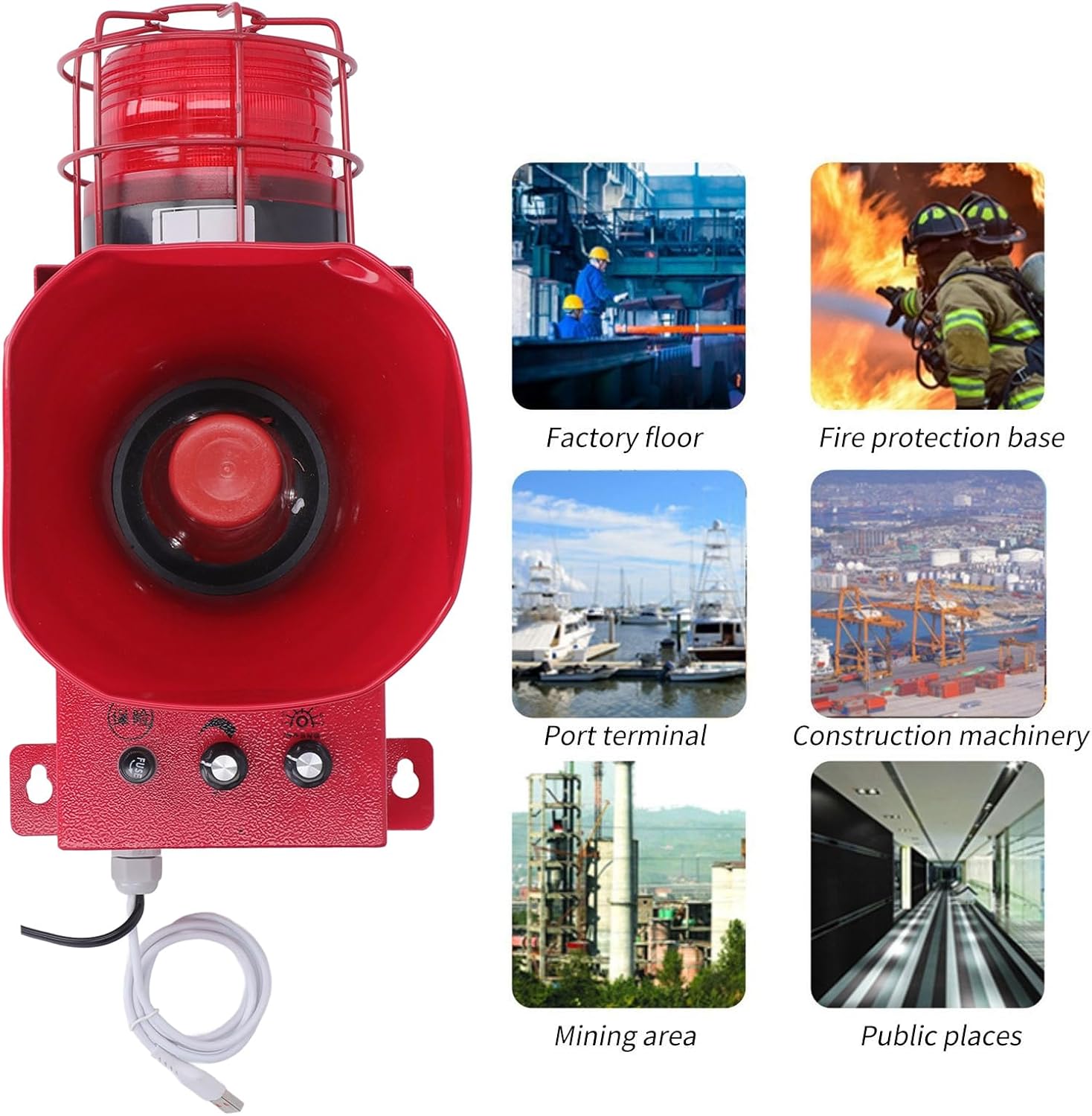 Sirena Industriale Allarme Stroboscopico IP65 180dB - immagine 6