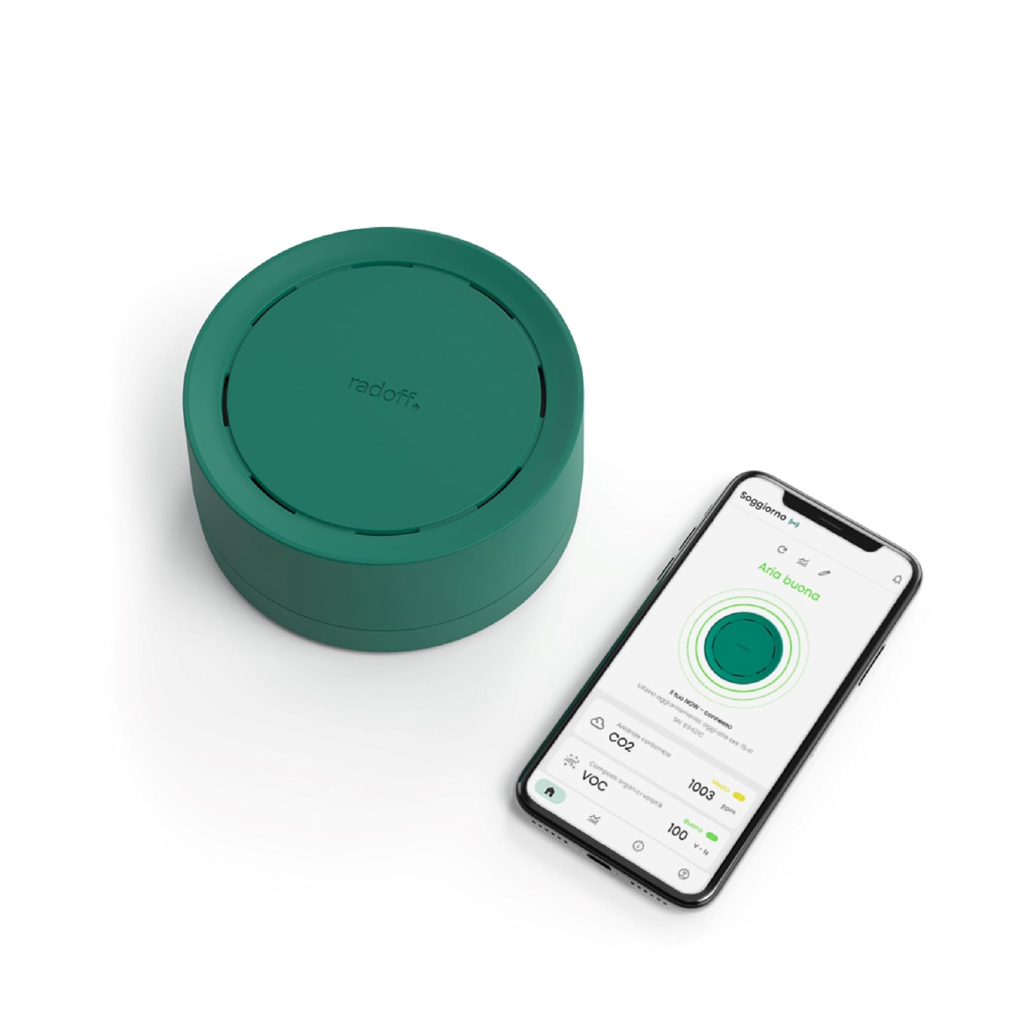 Radoff Now - Air Quality Monitor con Sensore Qualità Aria