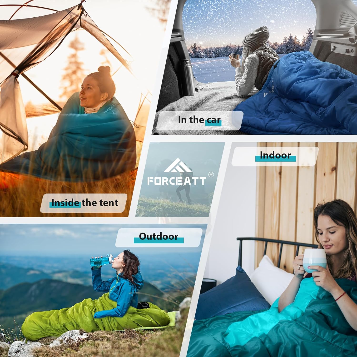 Forceatt Sacco a Pelo Mummia con Cappuccio 0℃-20℃ - immagine 6