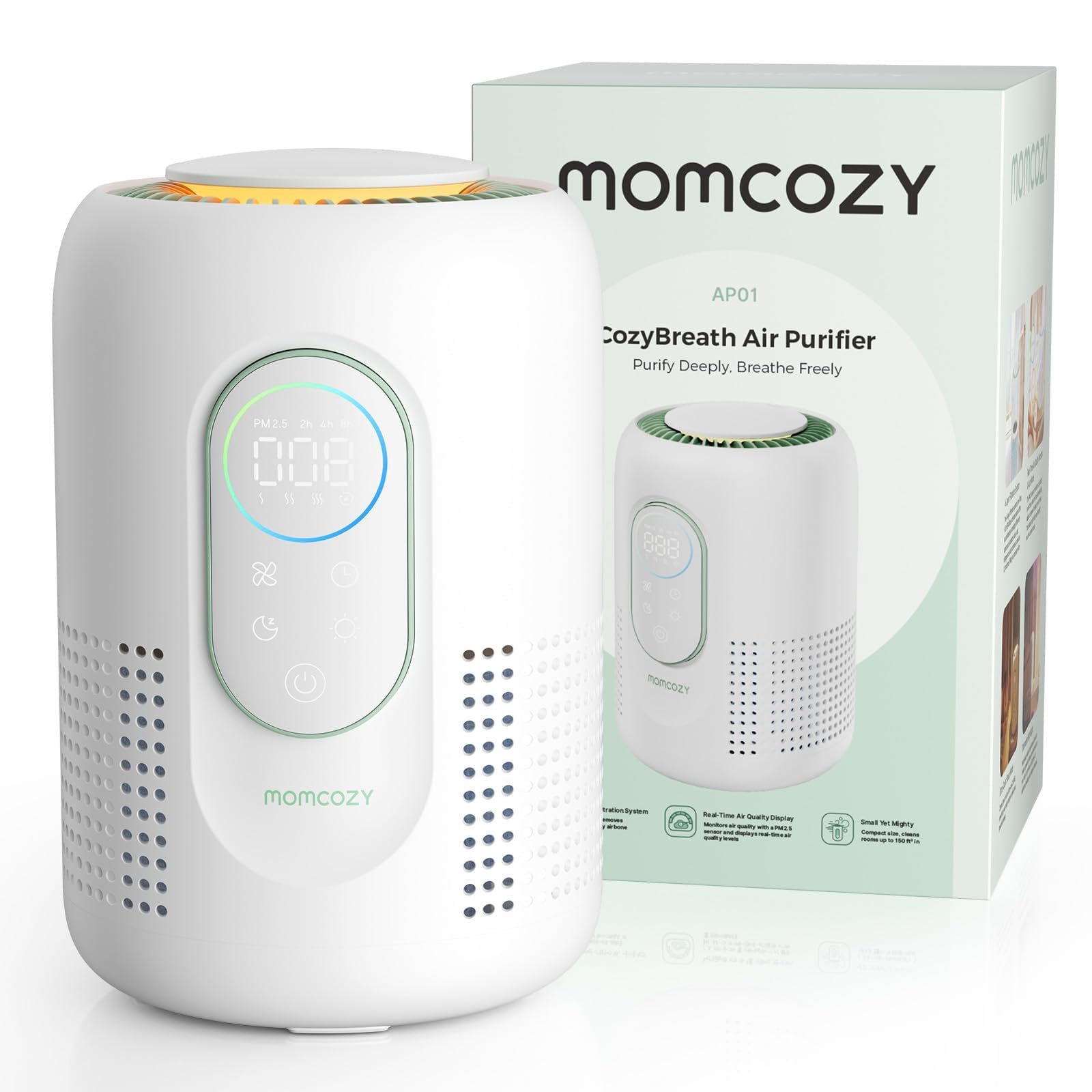 Momcozy Purificatore d'Aria per Cameretta con 4 Filtri HEPA H13