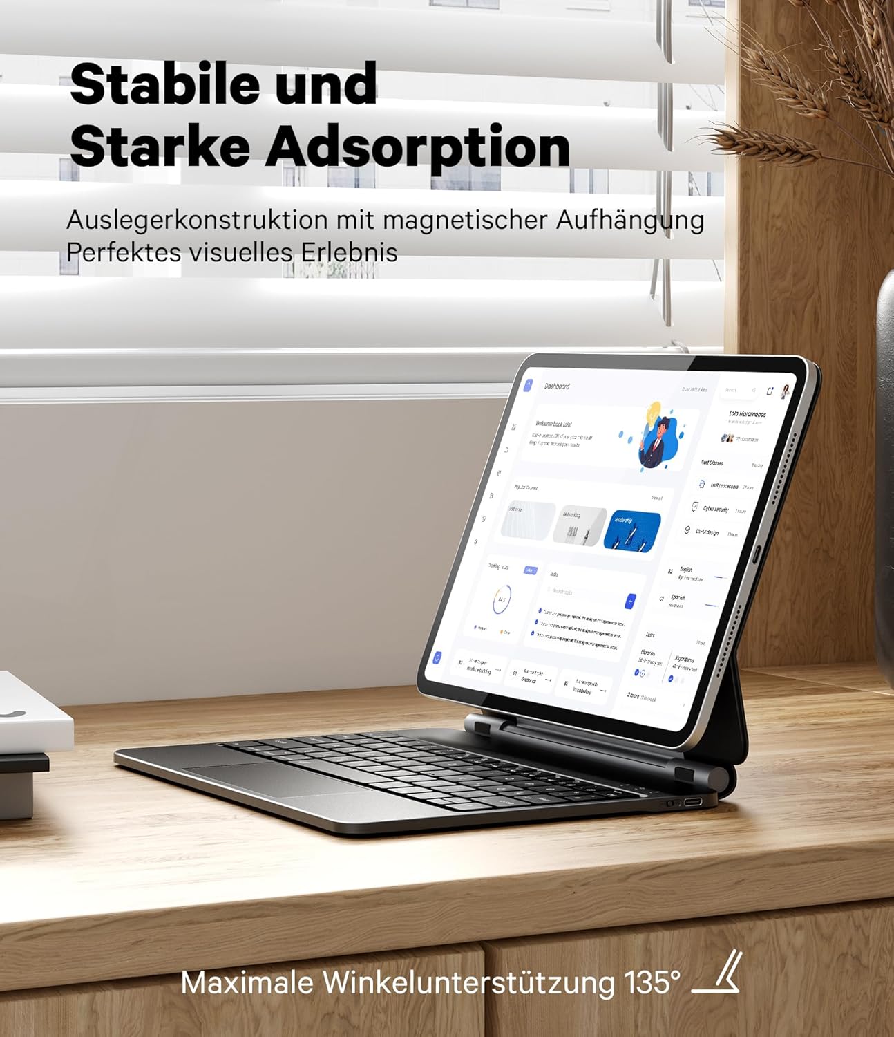 Earto Custodia Tastiera Magic Style per iPad Air 5 / Pro 11, Nero - immagine 3