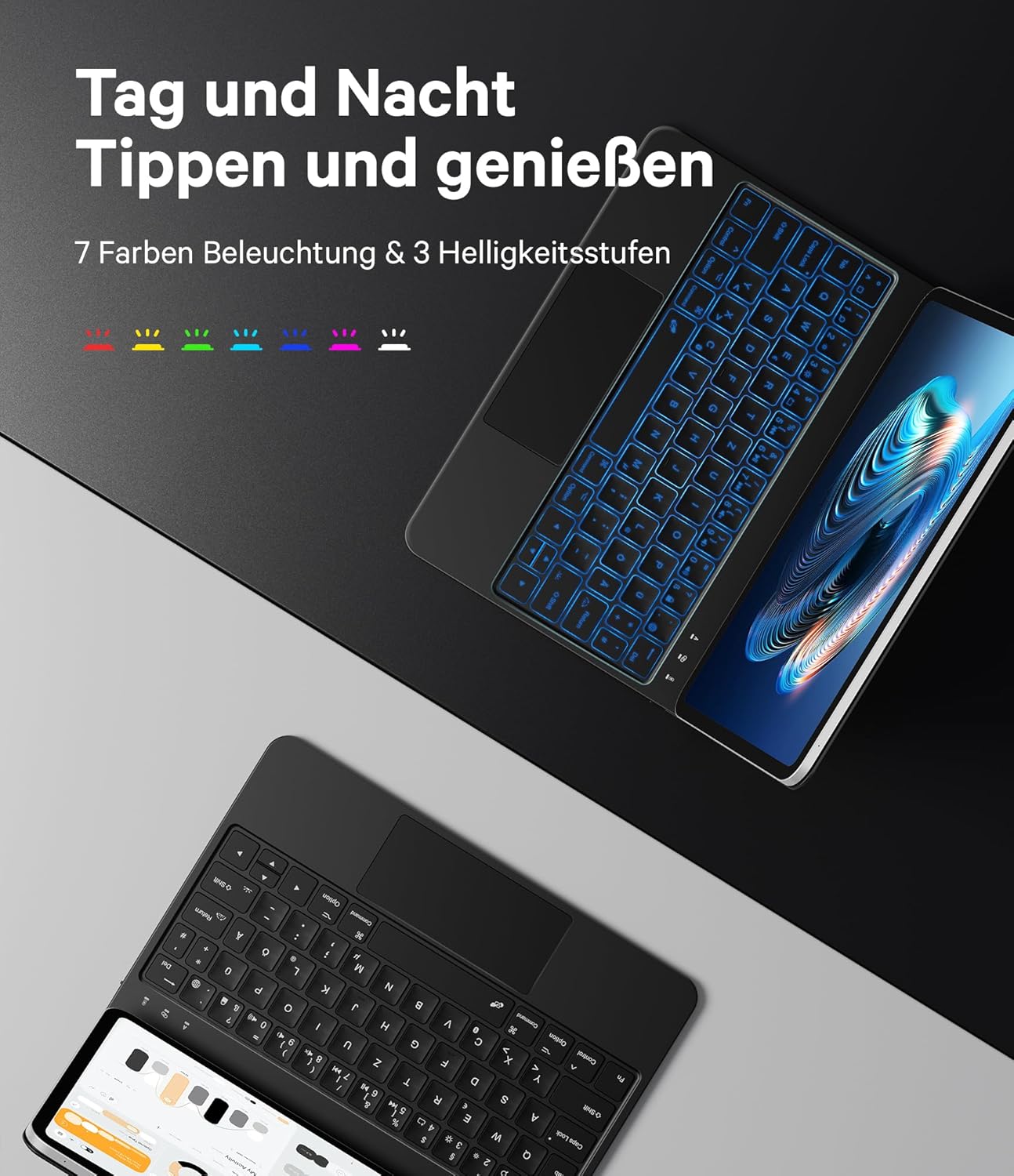 Earto Custodia Tastiera Magic Style per iPad Air 5 / Pro 11, Nero - immagine 4