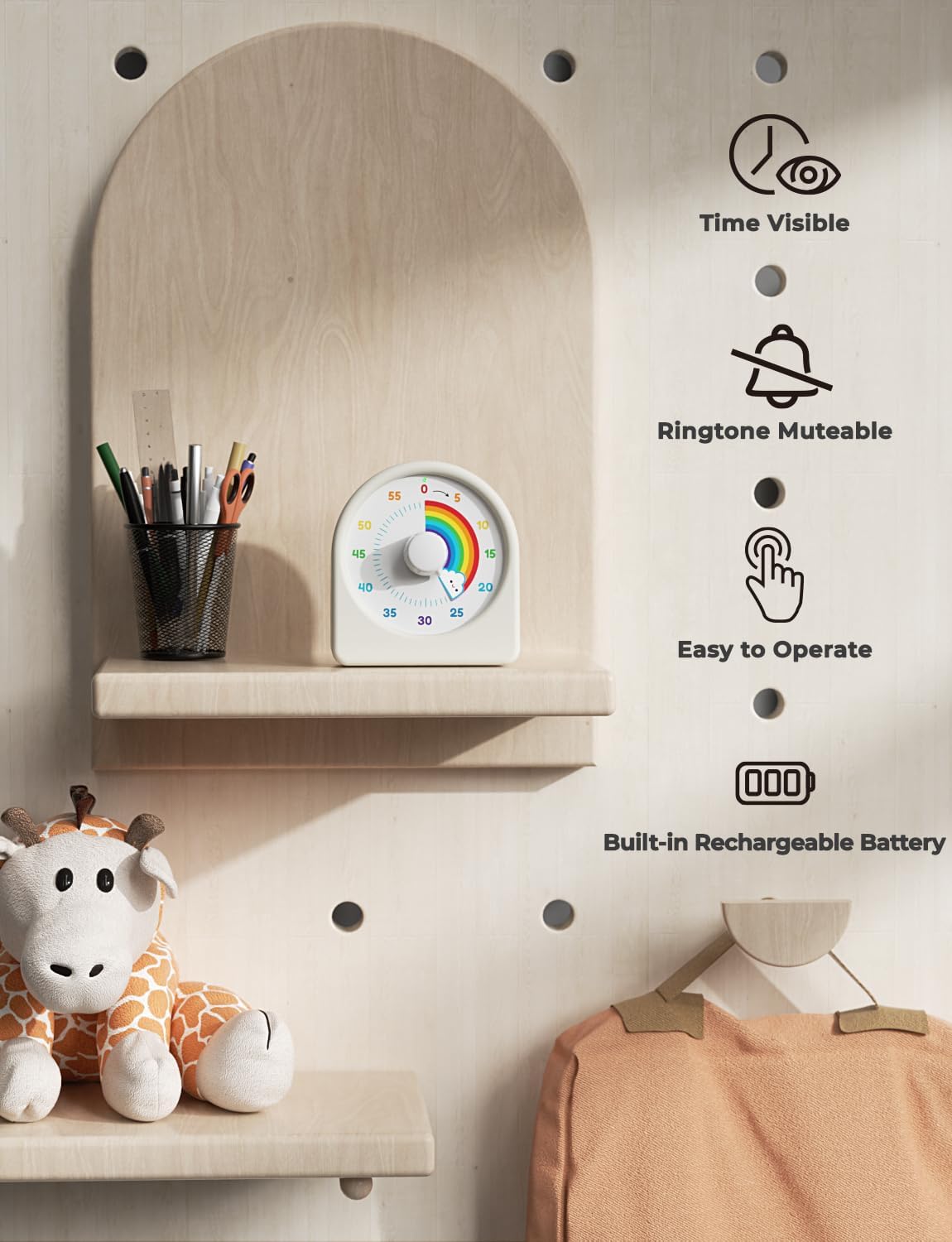 Liorque Timer Visivo Ricaricabile per Bambini - immagine 7