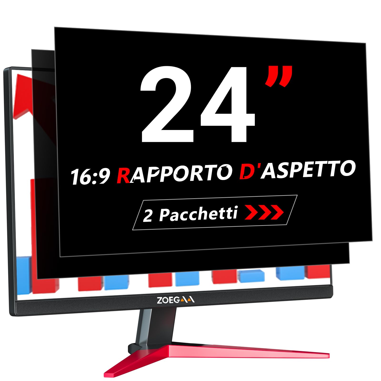 Zoegaa 2 Pellicole Privacy Monitor 24 Pollici 16:9
