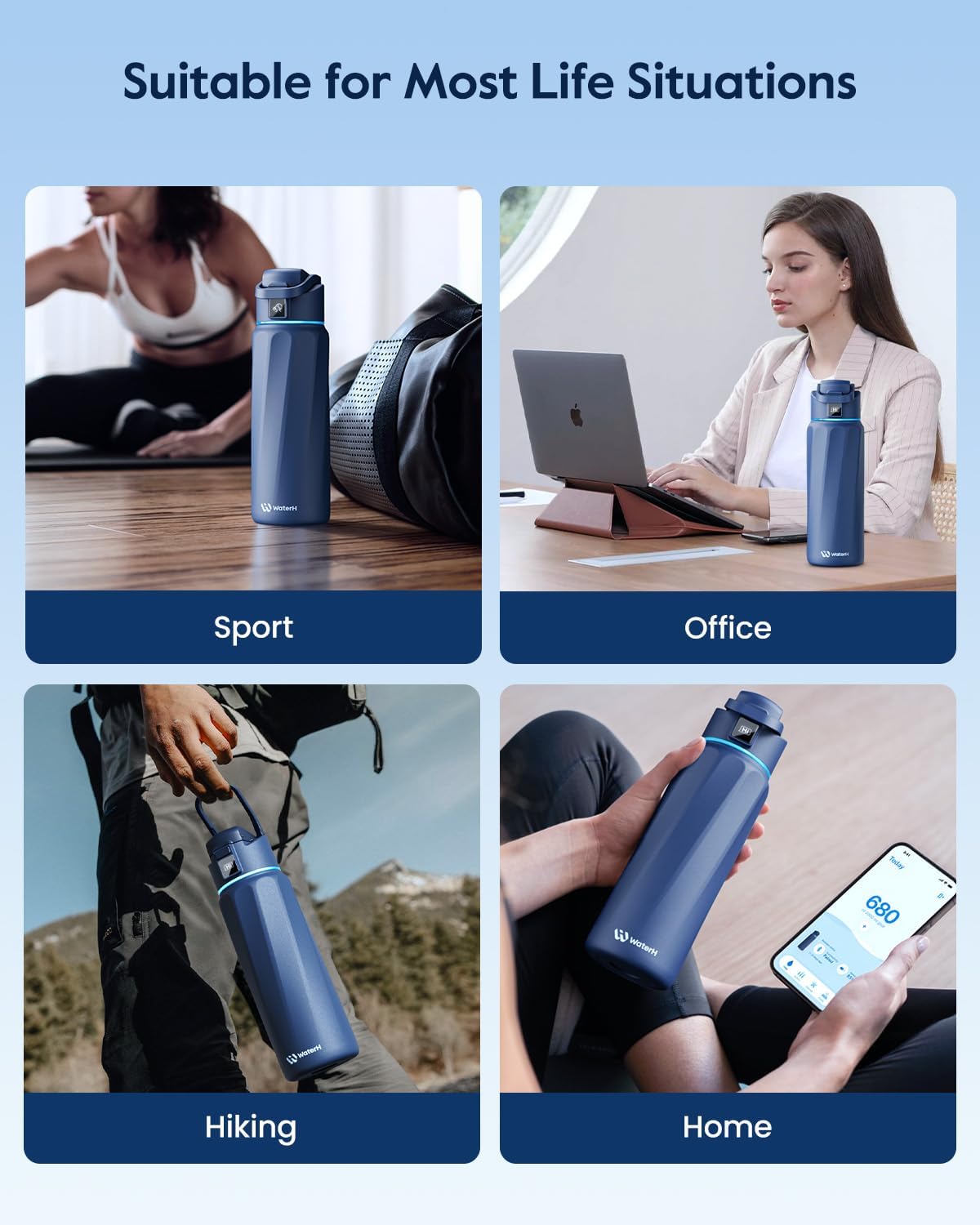 Waterh BOOST - Borraccia Intelligente 946ml, Blu - immagine 8