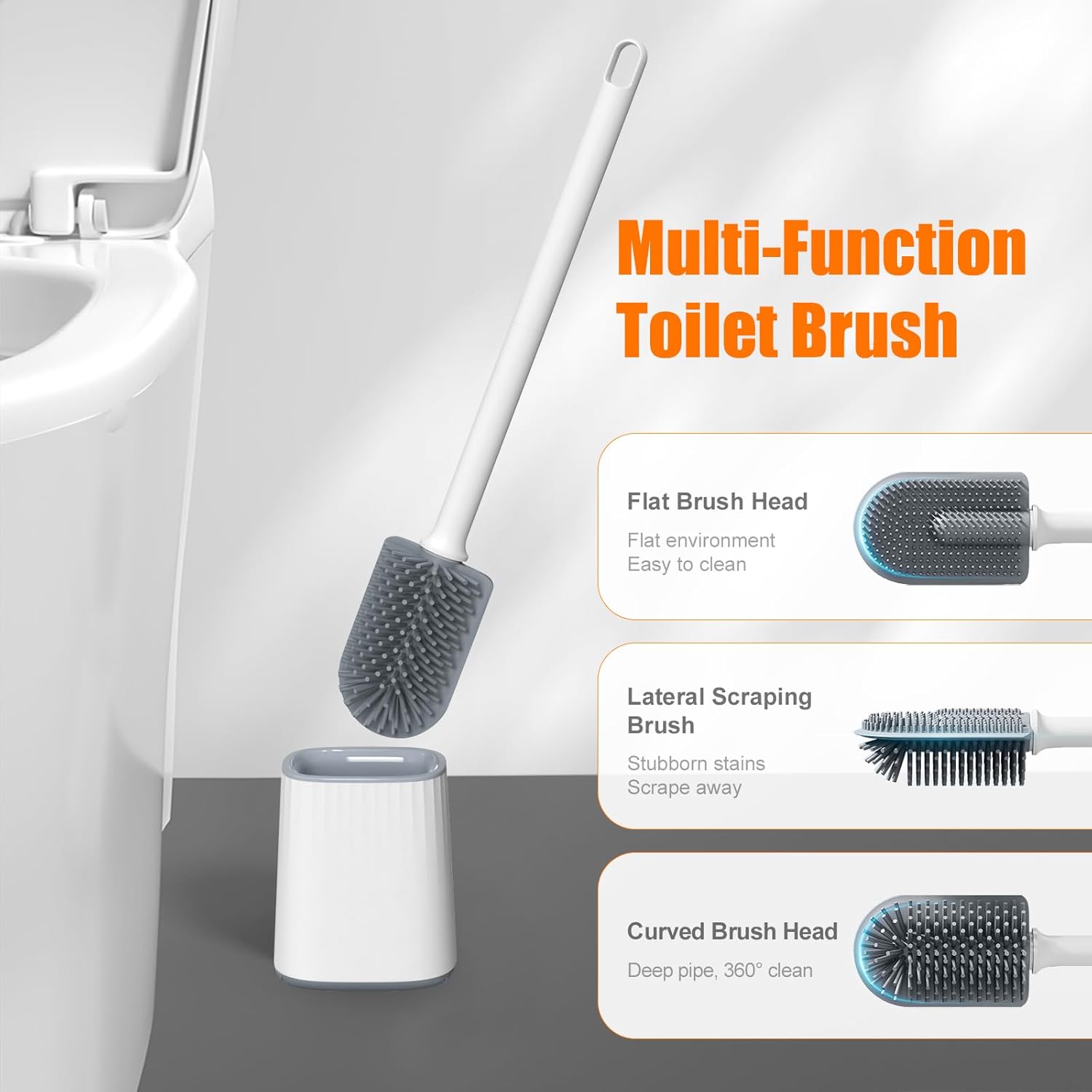 Ibergrif M34151-2 Scopino WC in Silicone, Bianco - immagine 4