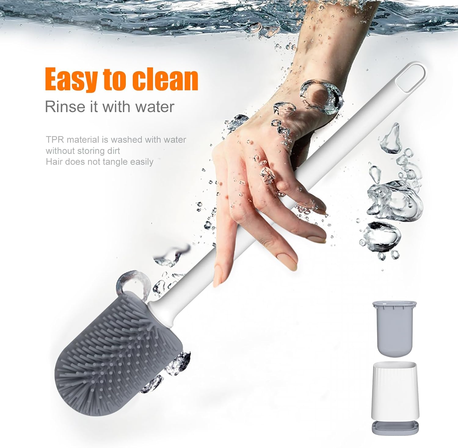 Ibergrif M34151-2 Scopino WC in Silicone, Bianco - immagine 5