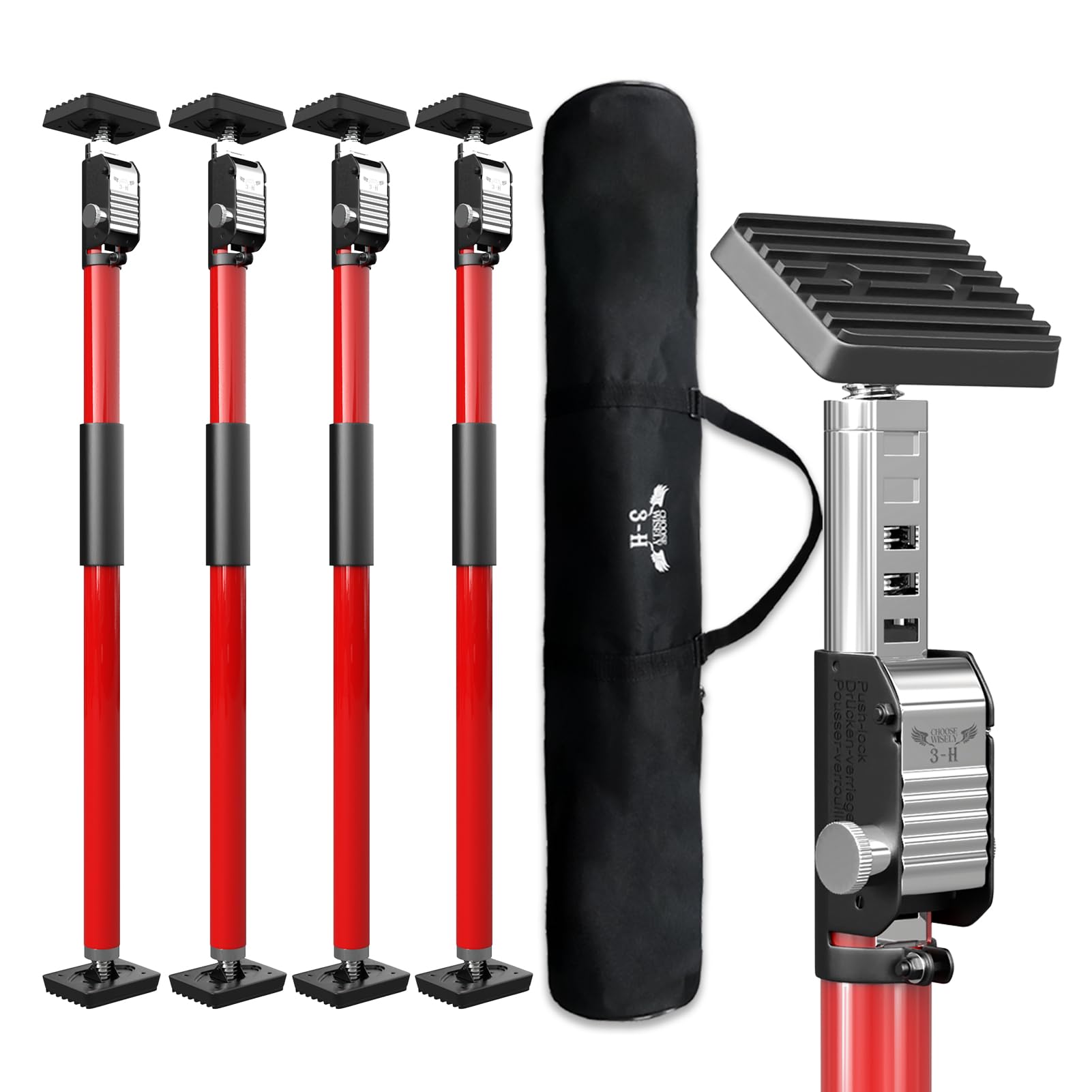 3-H Sostegno Soffitto Rinforzato 4 Pezzi 75-133cm