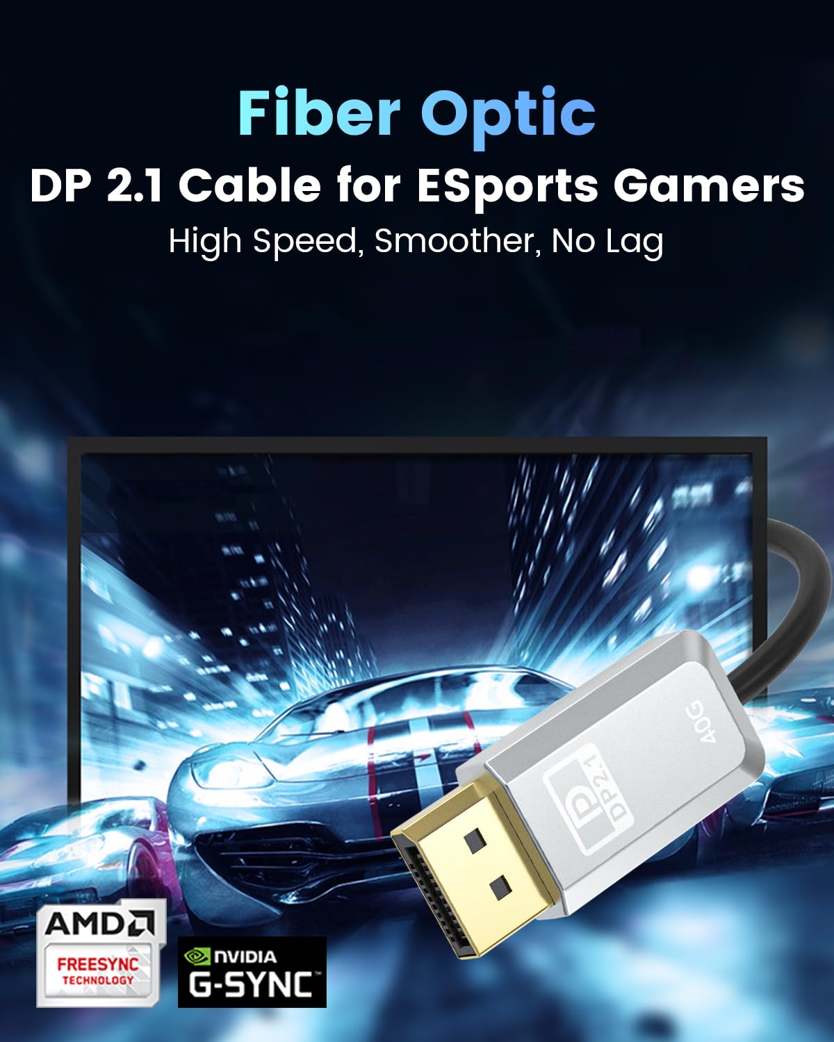 Cavo DisplayPort Fibra Ottica 2.1 - 40 Gbps - immagine 4