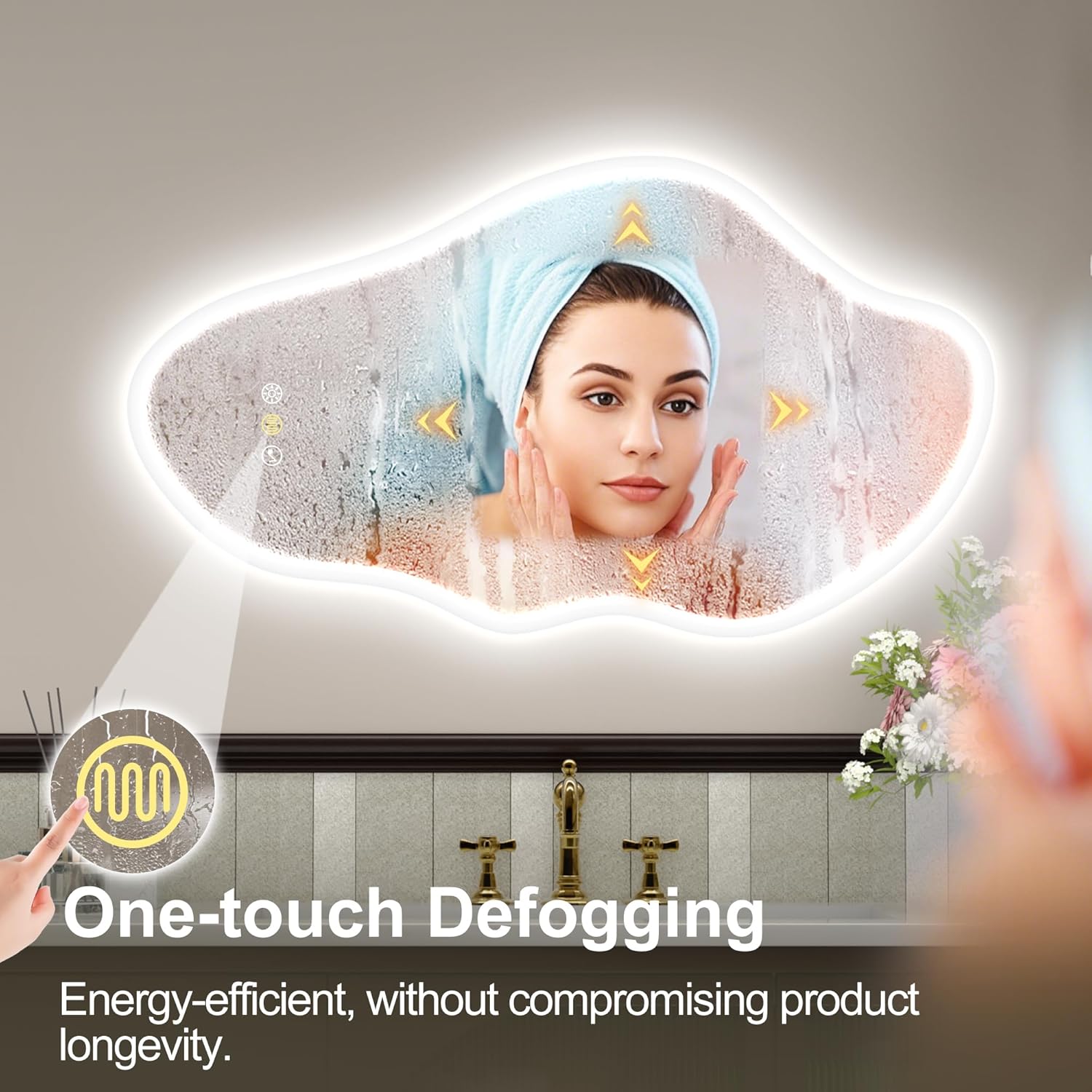 Starlead Specchio Bagno Irregolare 100x60cm LED Bluetooth - immagine 2