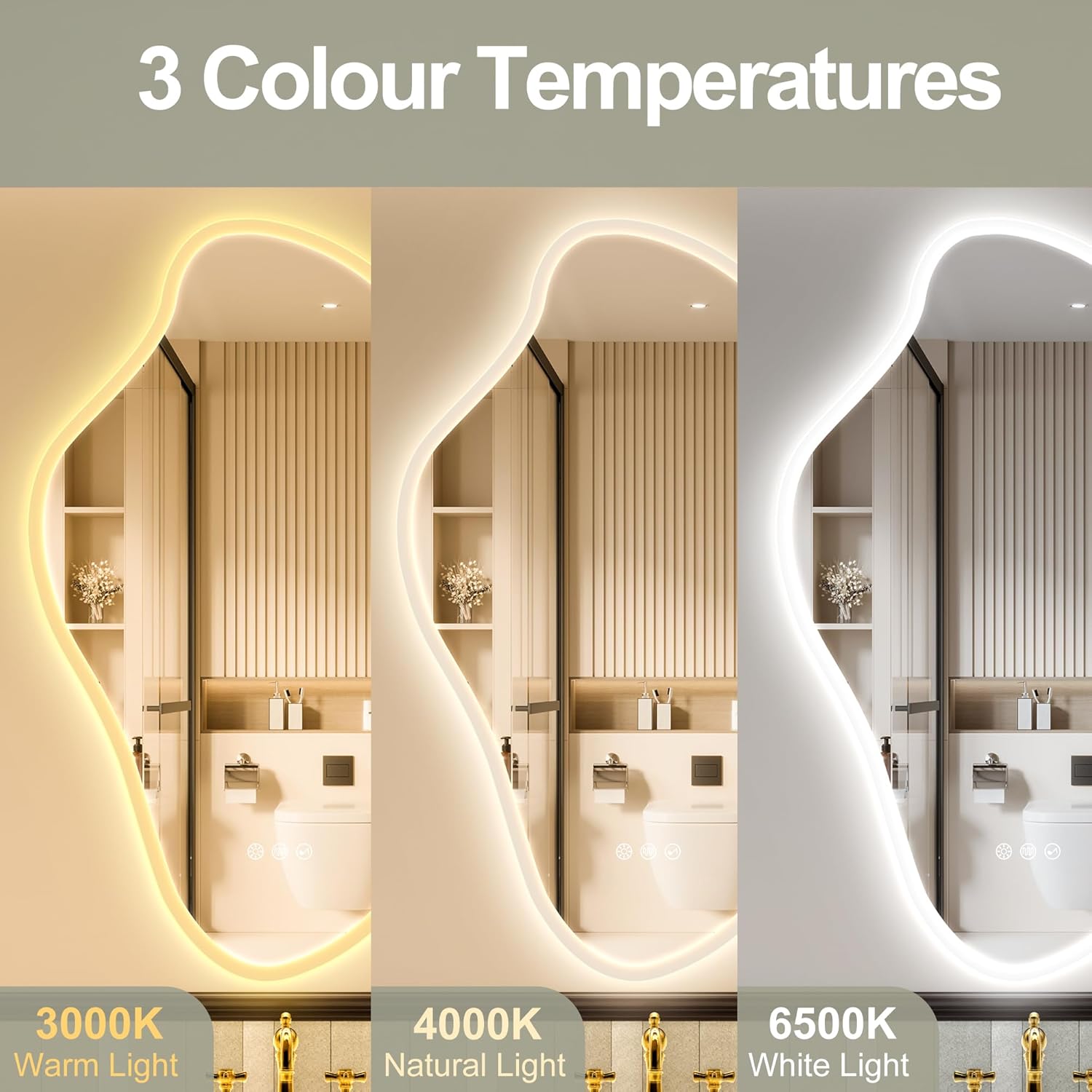 Starlead Specchio Bagno Irregolare 100x60cm LED Bluetooth - immagine 4