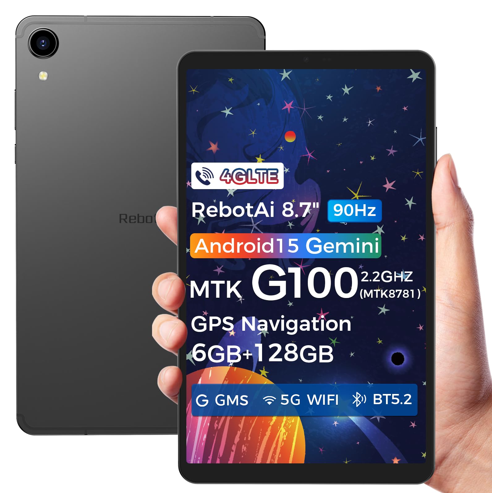 Tablet 8.7 Pollici Android 15, 18GB RAM 128GB ROM