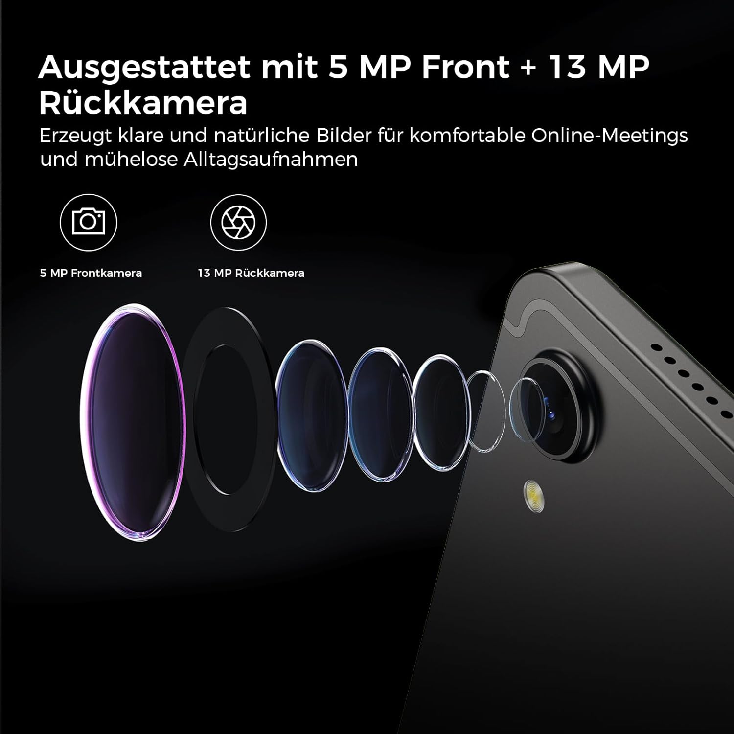 Tablet 8.7 Pollici Android 15, 18GB RAM 128GB ROM - immagine 7