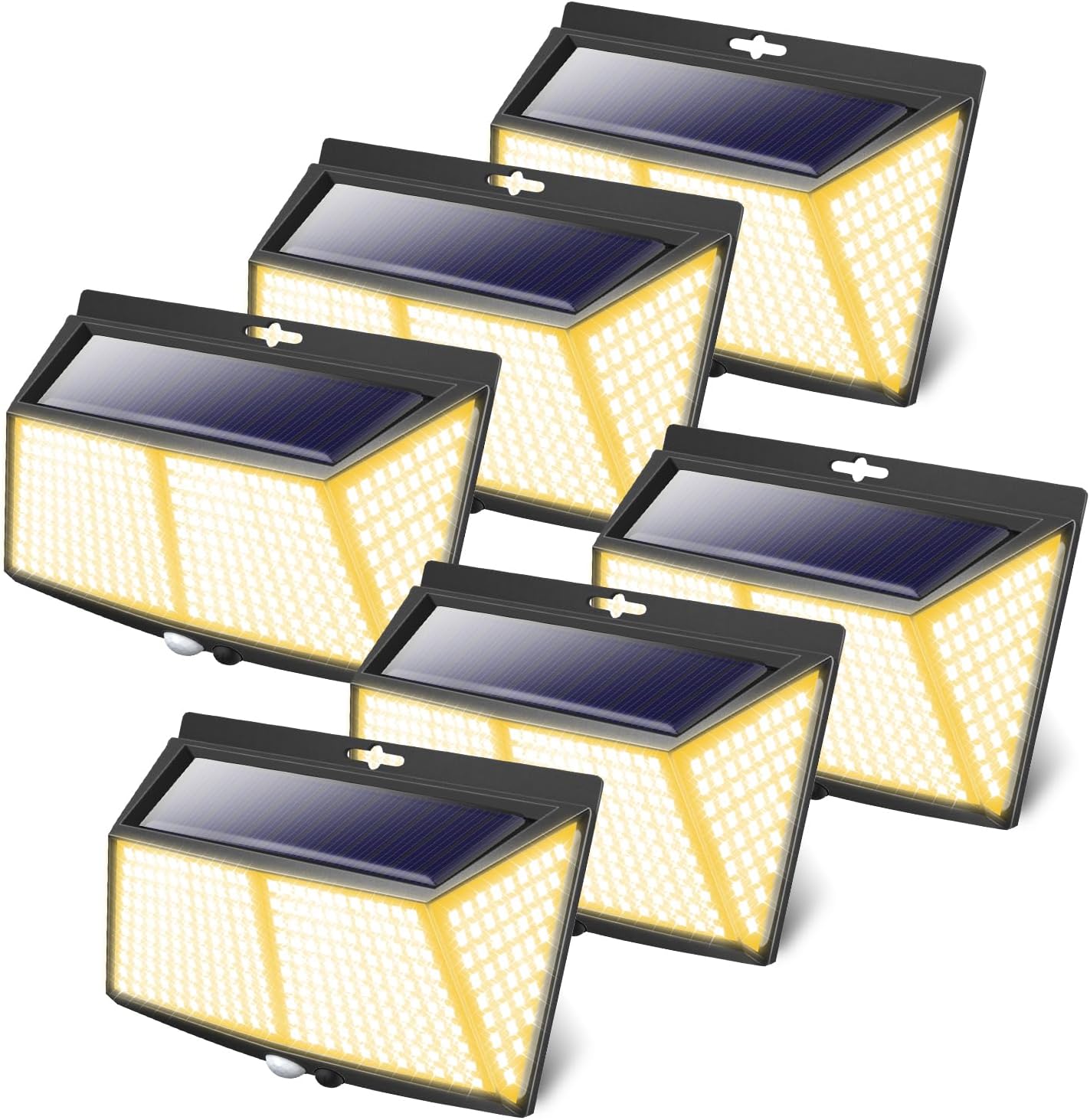 6 Pezzi 308 LED Luce Solare Esterno con Sensore - immagine 1