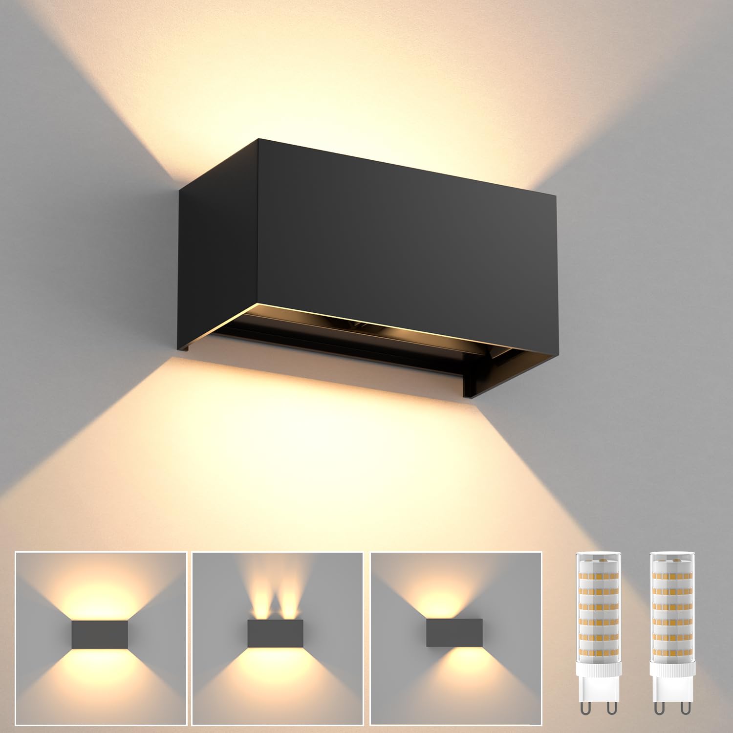 Yrgepowk Applique da Parete LED G9, Nero