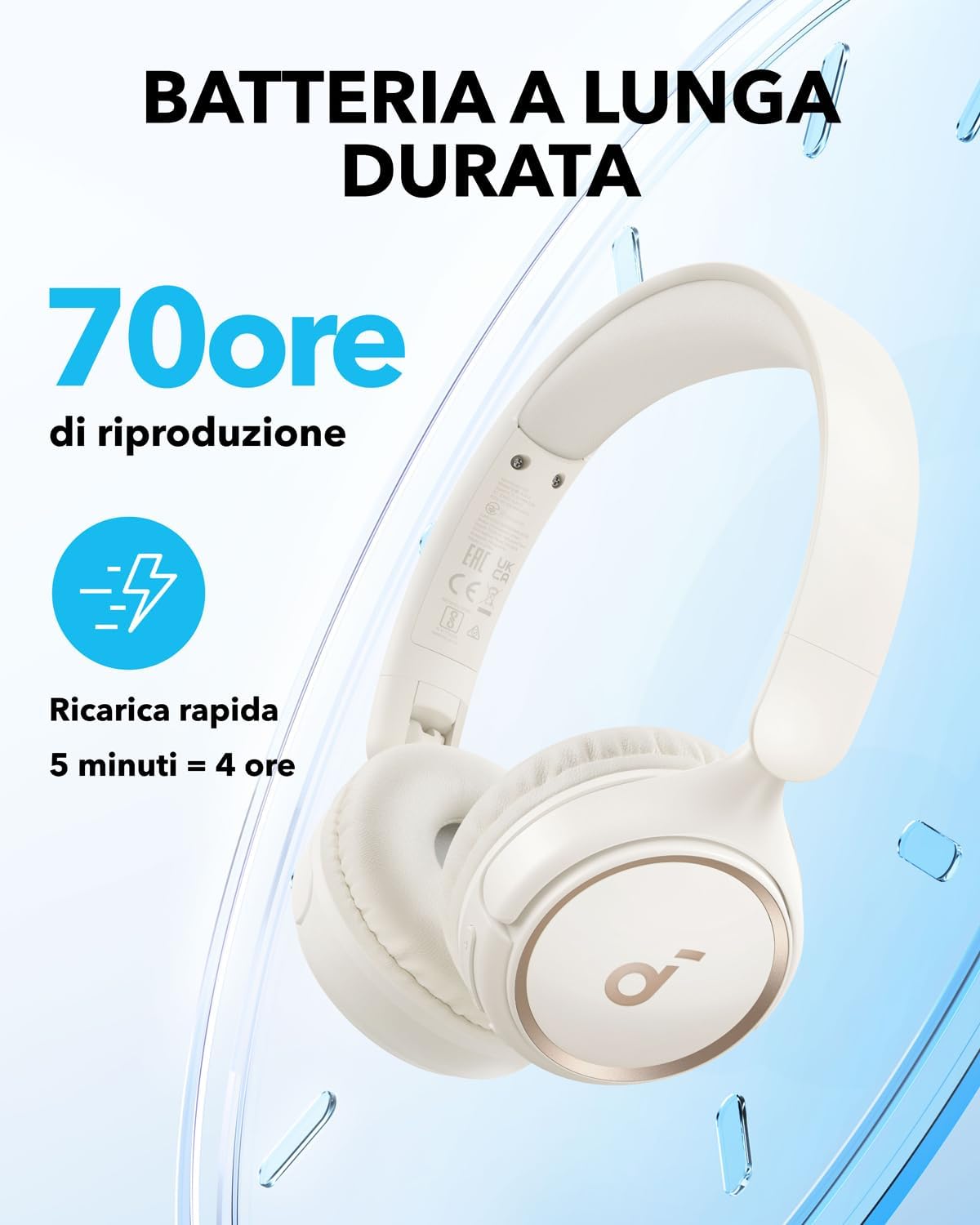 Soundcore Cuffie Bluetooth On-Ear H30i 60 Ore - immagine 3