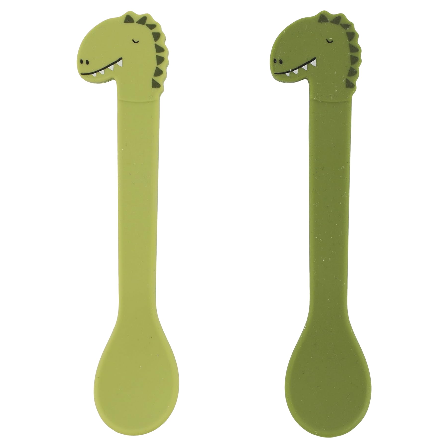 Trixie Mr. Dino - Set di 2 cucchiai in silicone per bambini, senza BPA, in morbido silicone, lavabili in lavastoviglie