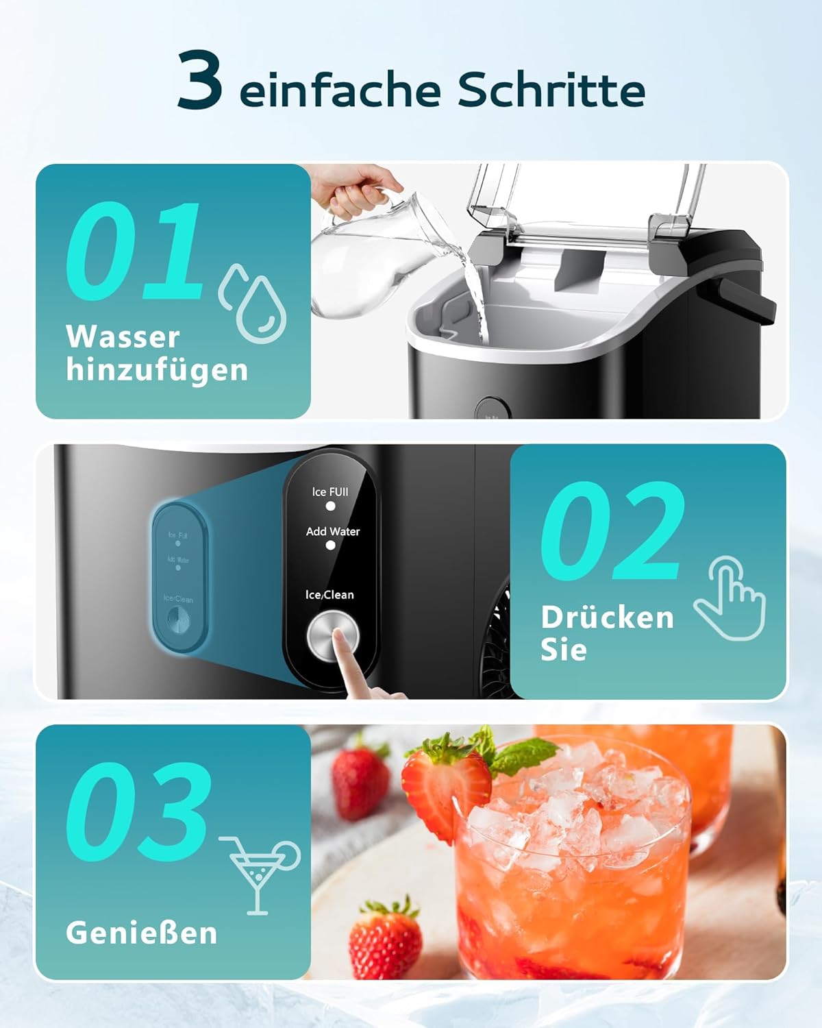 Macchina per Cubetti di Ghiaccio 15 kg/24h, 120W - immagine 8