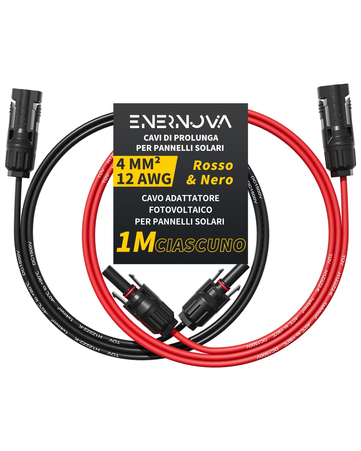 Cavo Solare 4mm² con Impermeabilità IP67, 1M