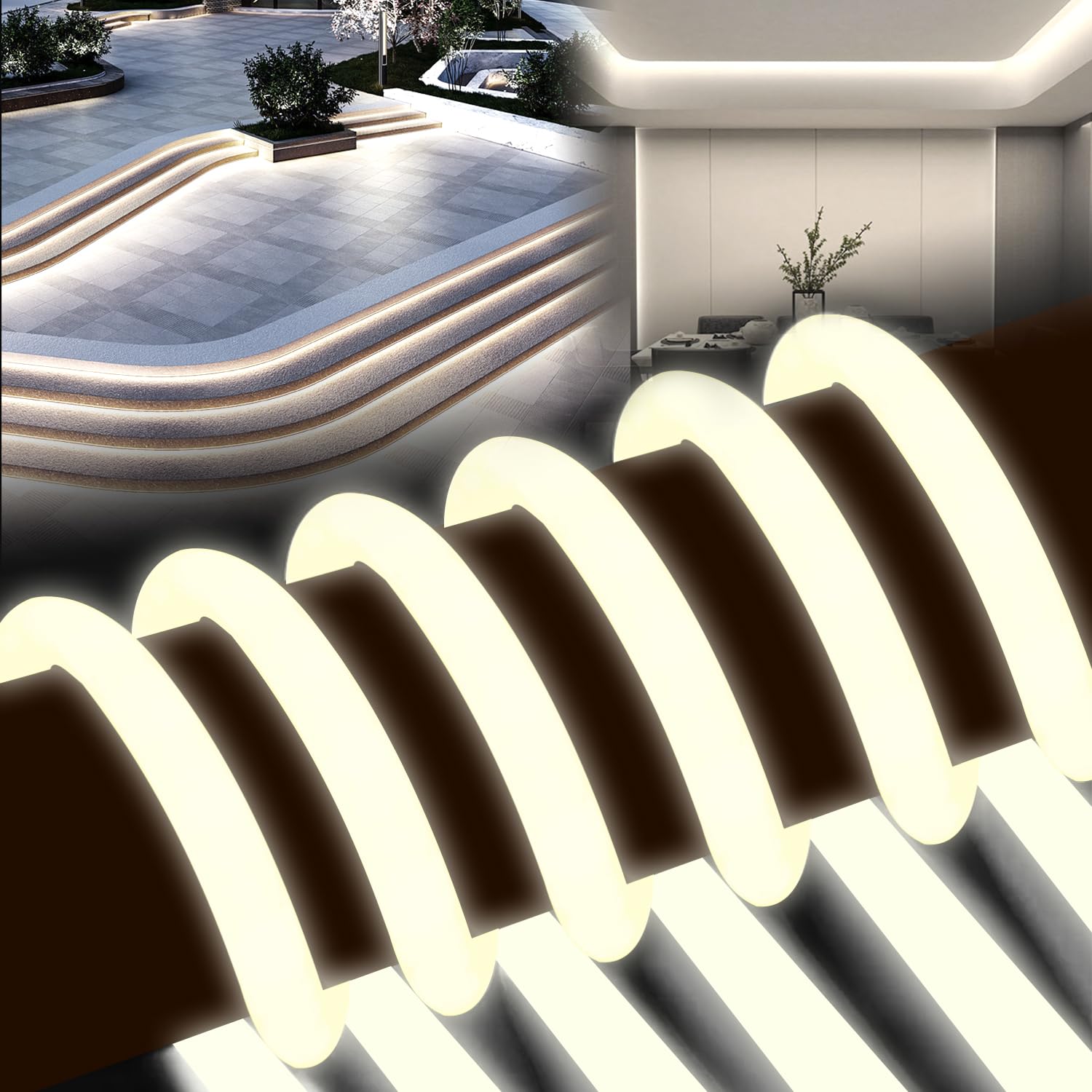 Brimeti Striscia LED Neon 20 Metri 220V IP65, Bianco Naturale