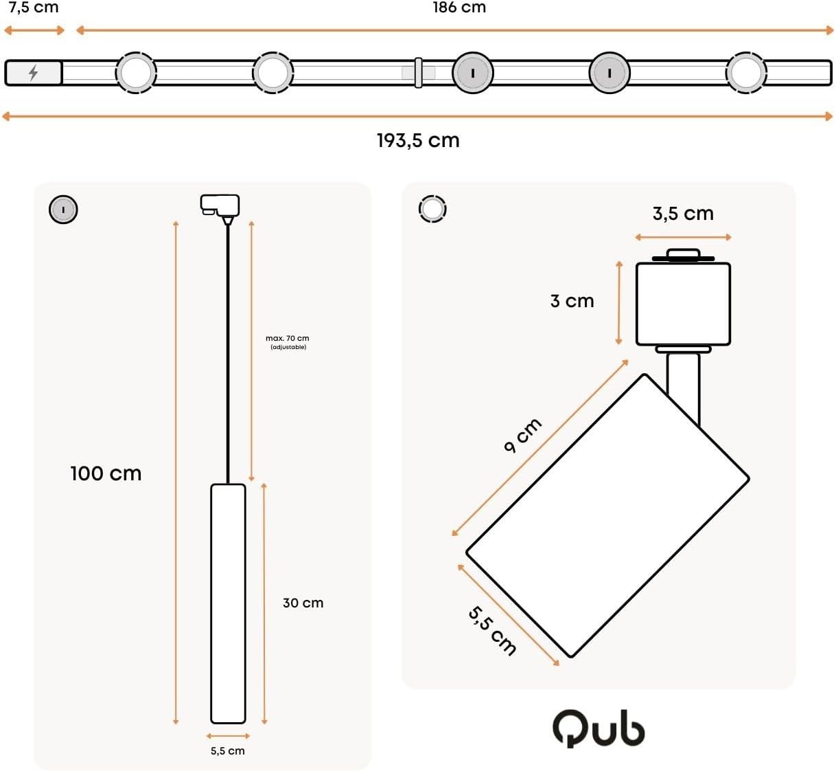 Focus III Lampada a Binario 'Linaro' Dimmerabile, Nero - immagine 2