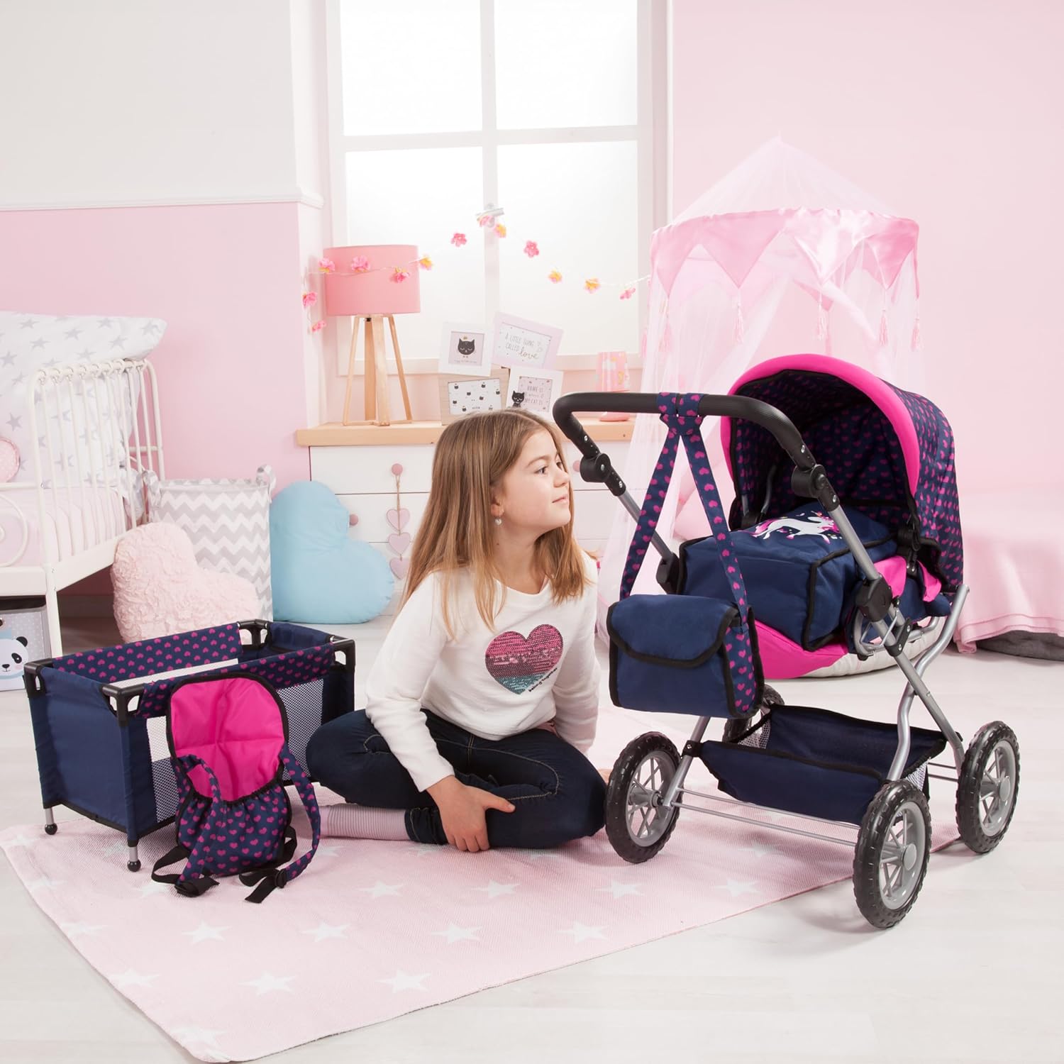Bayer Design Carrozzina per Bambole Grande Pieghevole - immagine 6