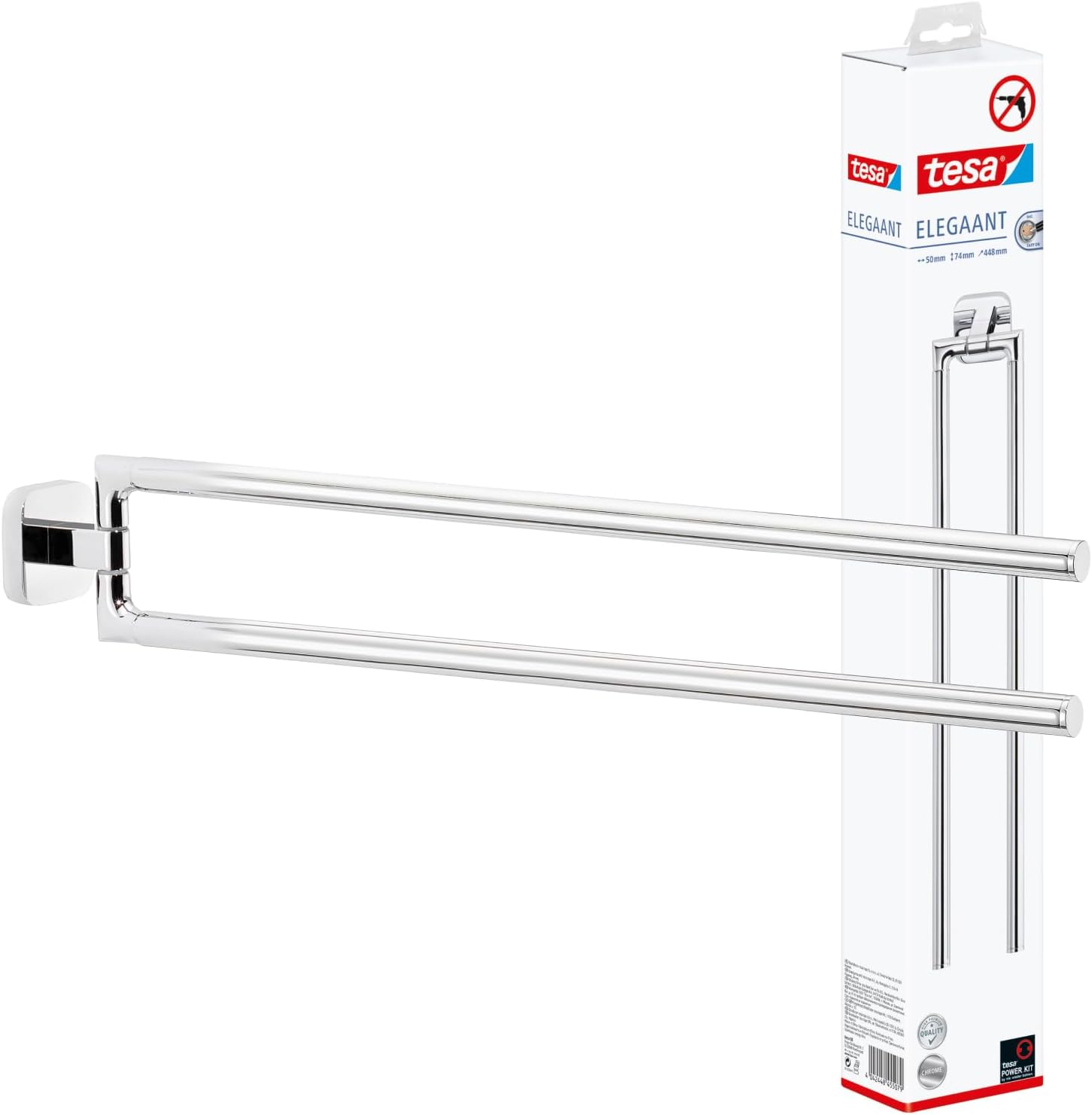 tesa® Elegaant 2-Armed Towel Holder