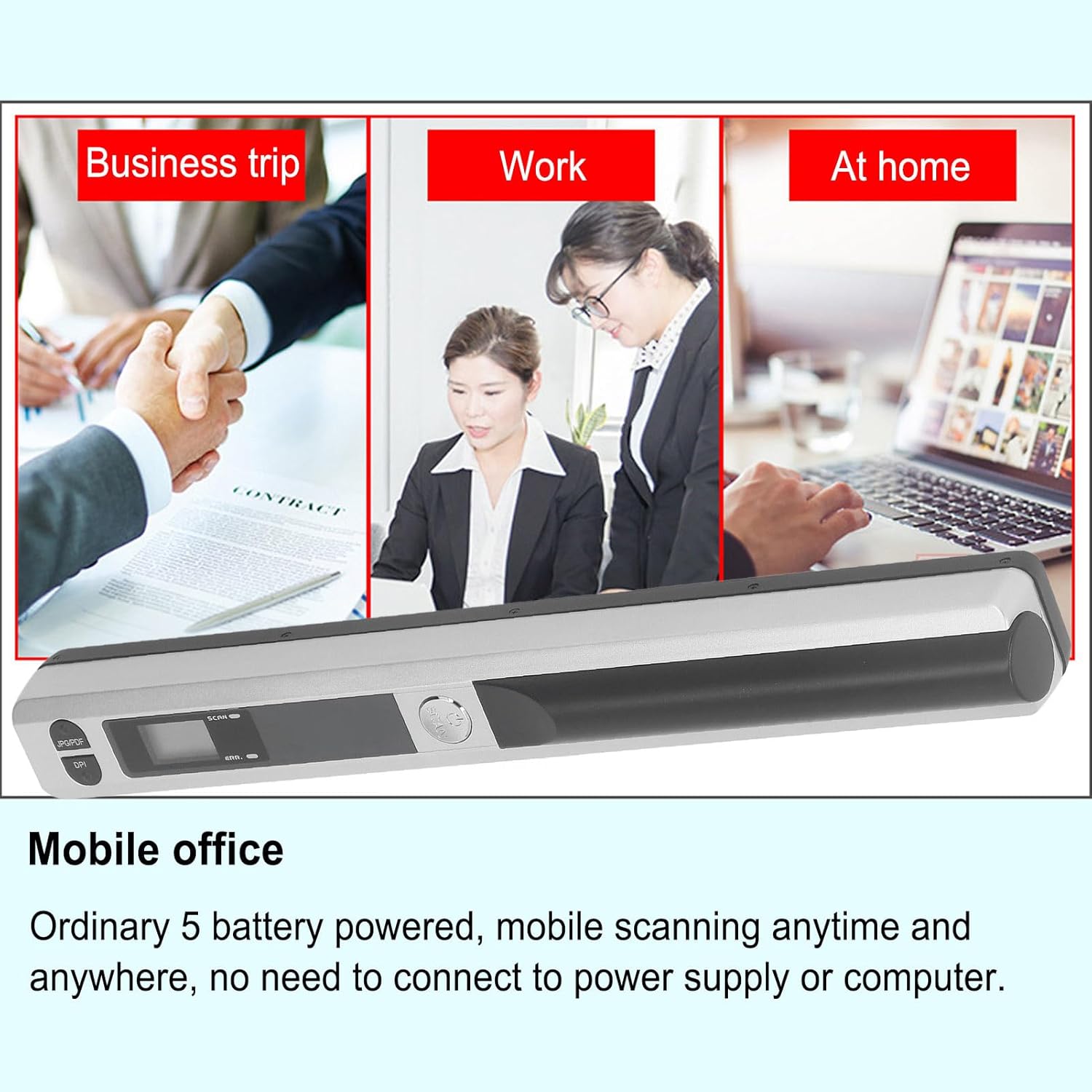 Scanner Portatile 900 Dpi per Documenti A4, Silver - immagine 5