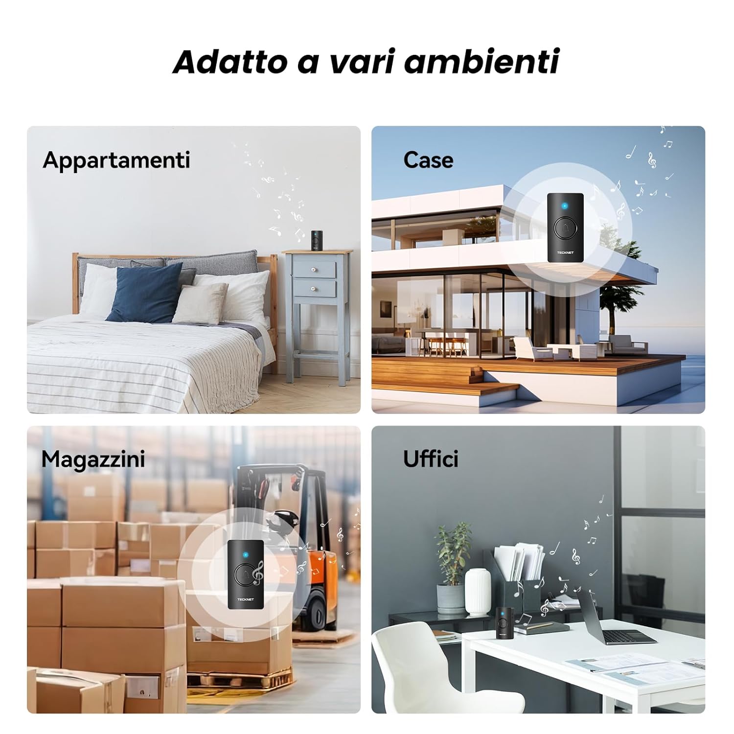 TECKNET Campanello Senza Fili IP67 a Batteria - immagine 6